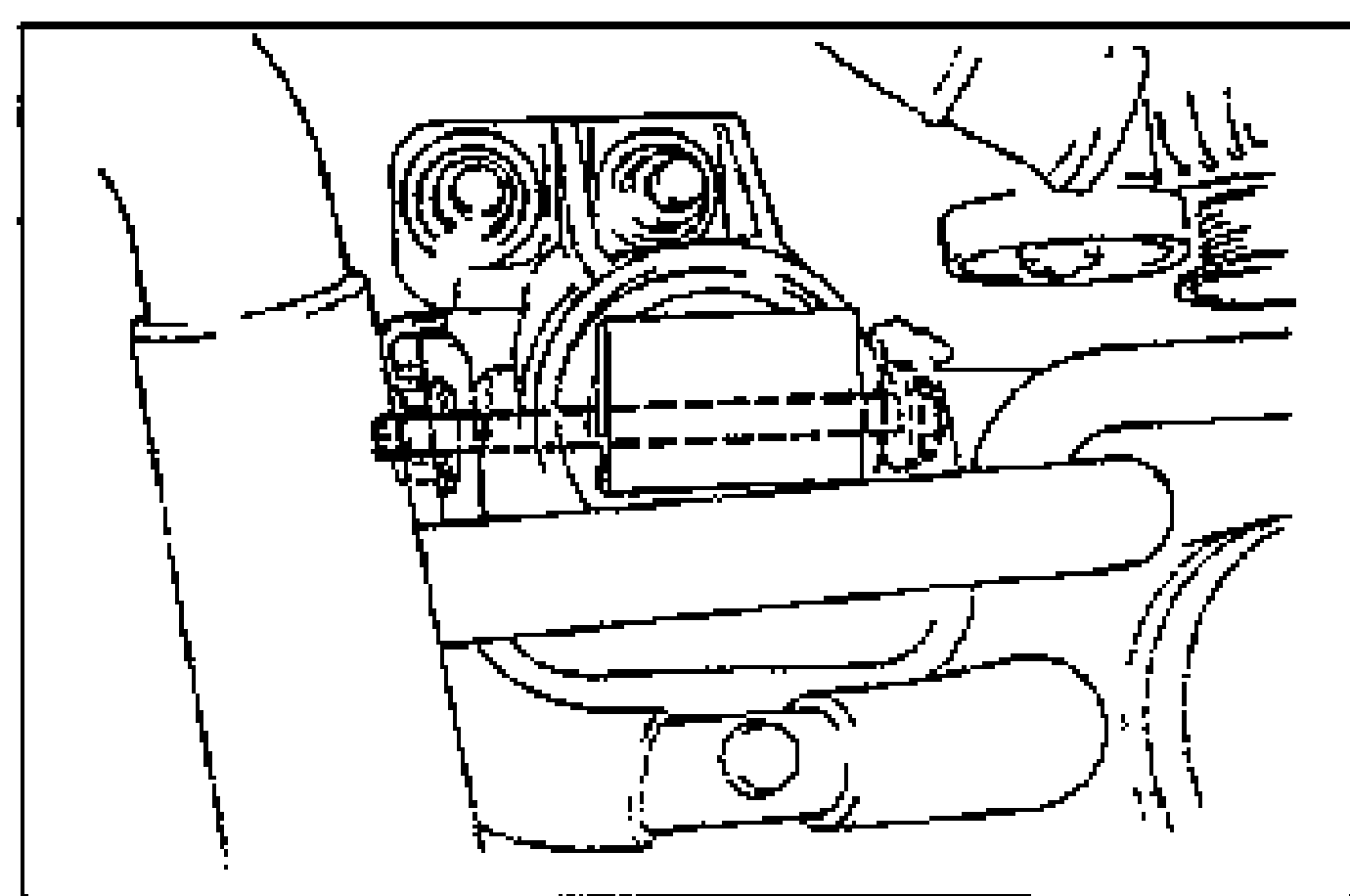 Illustration of the No.3 engine mount area to be removed.