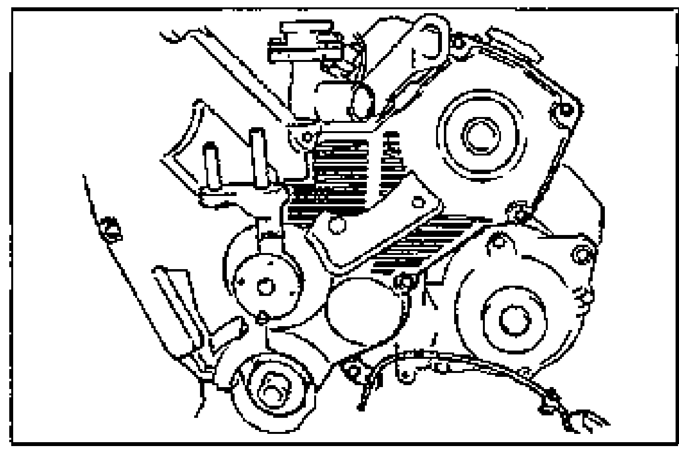 Illustration of the right and left timing belt covers being removed, exposing the camshaft pulleys and tensioner.