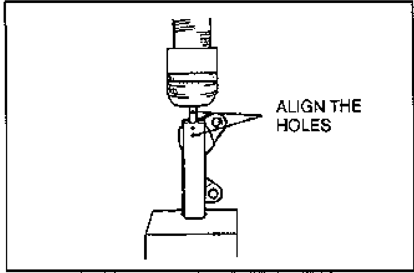 Illustration of the auto tensioner being compressed in a press; a 'ALIGN THE HOLES' label points to the alignment of the tensioner mounting holes.