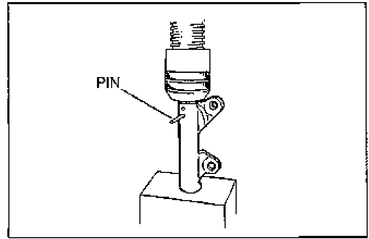 Illustration of the auto tensioner with a 'PIN' label pointing to a pin inserted into the second hole in the tensioner body to hold the rod.
