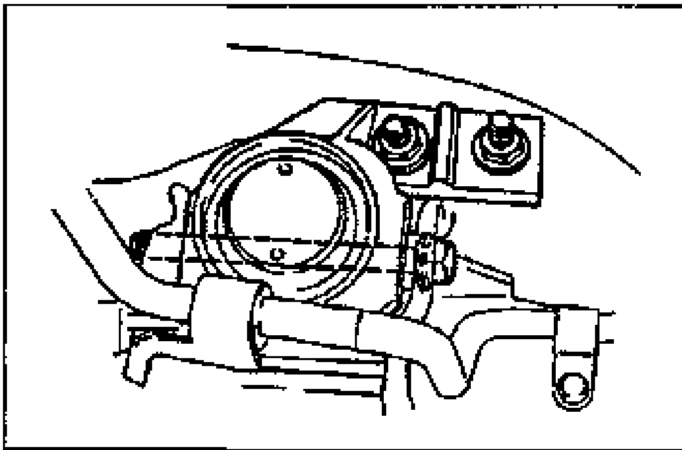 Throttle body / intake area with the No.3 engine mount bracket region, used when temporarily installing the bracket to support the engine.