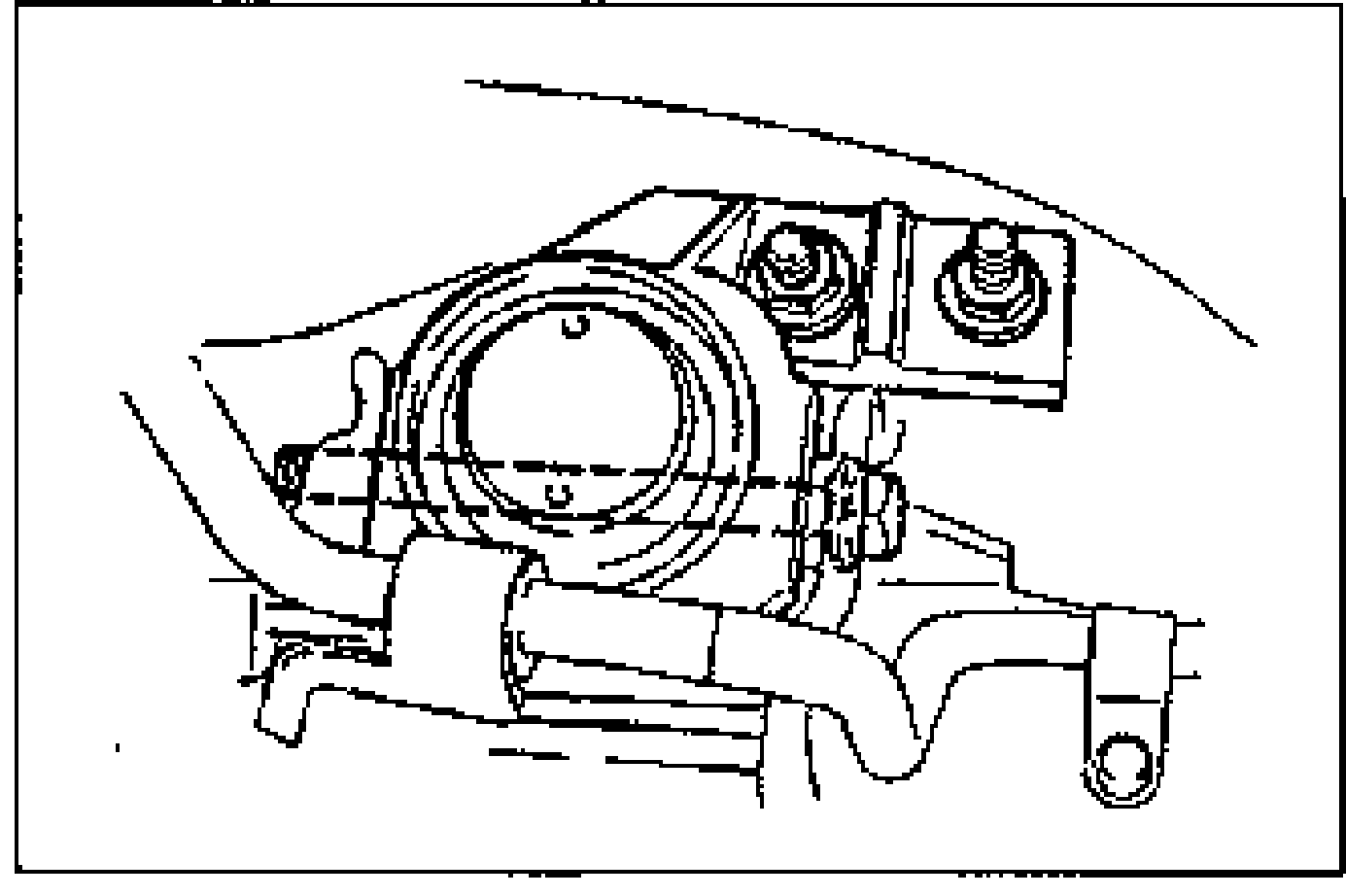 No.3 engine mount bracket and engine mount rubber area, shown for disconnecting and removing the bracket.