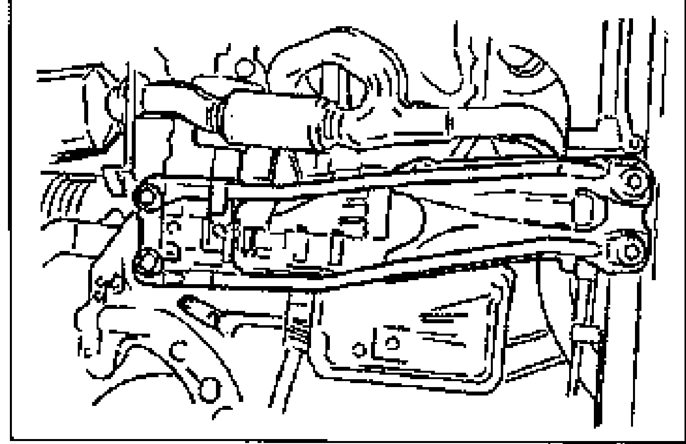 Line drawing of the engine mount member (cross member) showing its bolt locations on the transaxle/subframe.