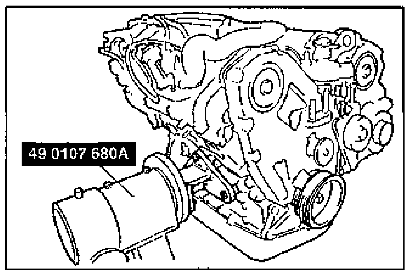 Photo of the engine mounted on the engine stand SST 49 0107 680A.