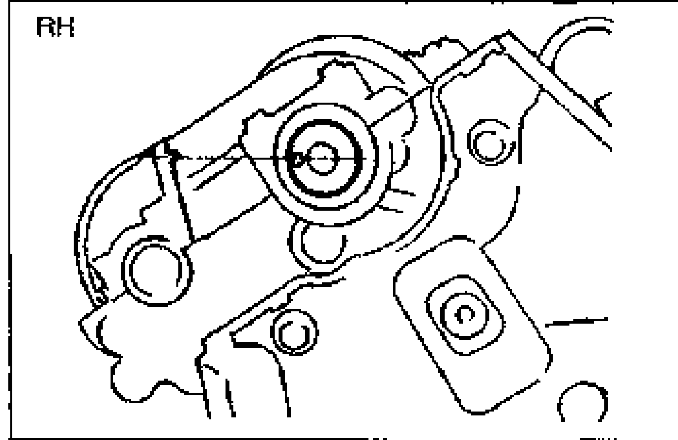 RH cylinder head: drawing showing alignment of the camshaft knock pin position to reduce HLA pressure.