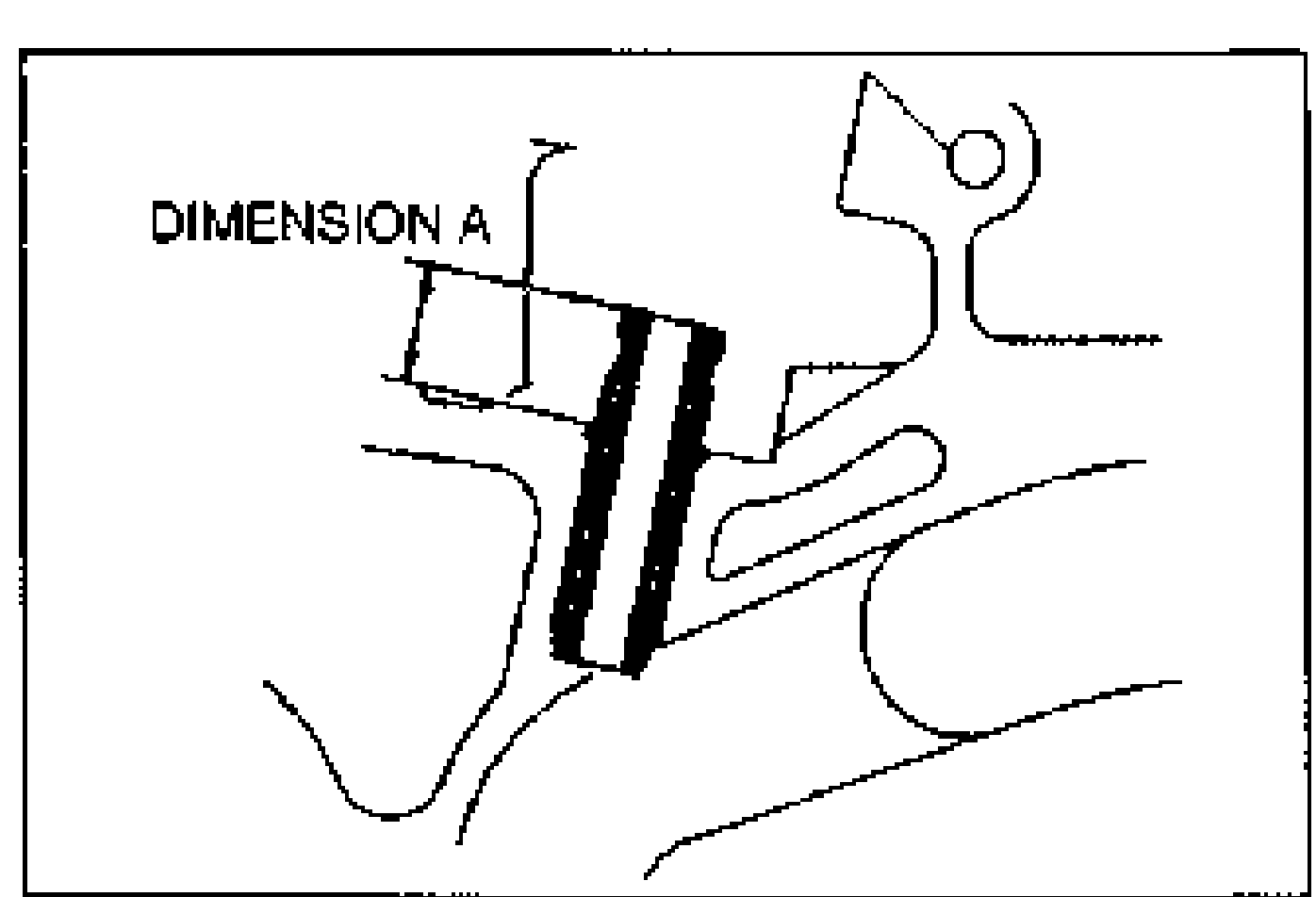 Line drawing of the valve guide projecting from the cylinder head, with the projection height labelled DIMENSION A.