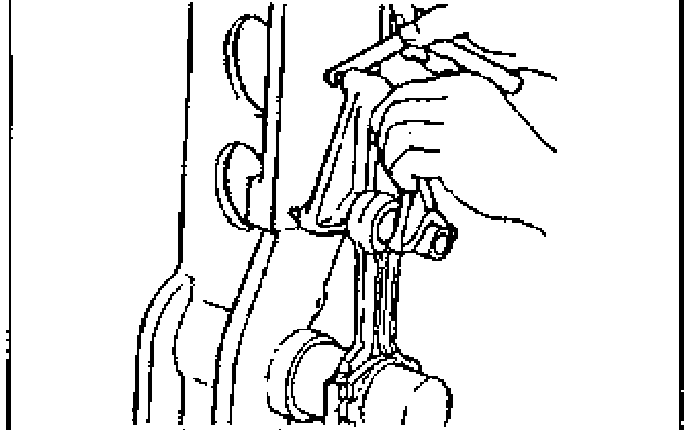 Checking connecting rod for bending using a connecting rod aligner fixture; hands position the rod on the gauge.