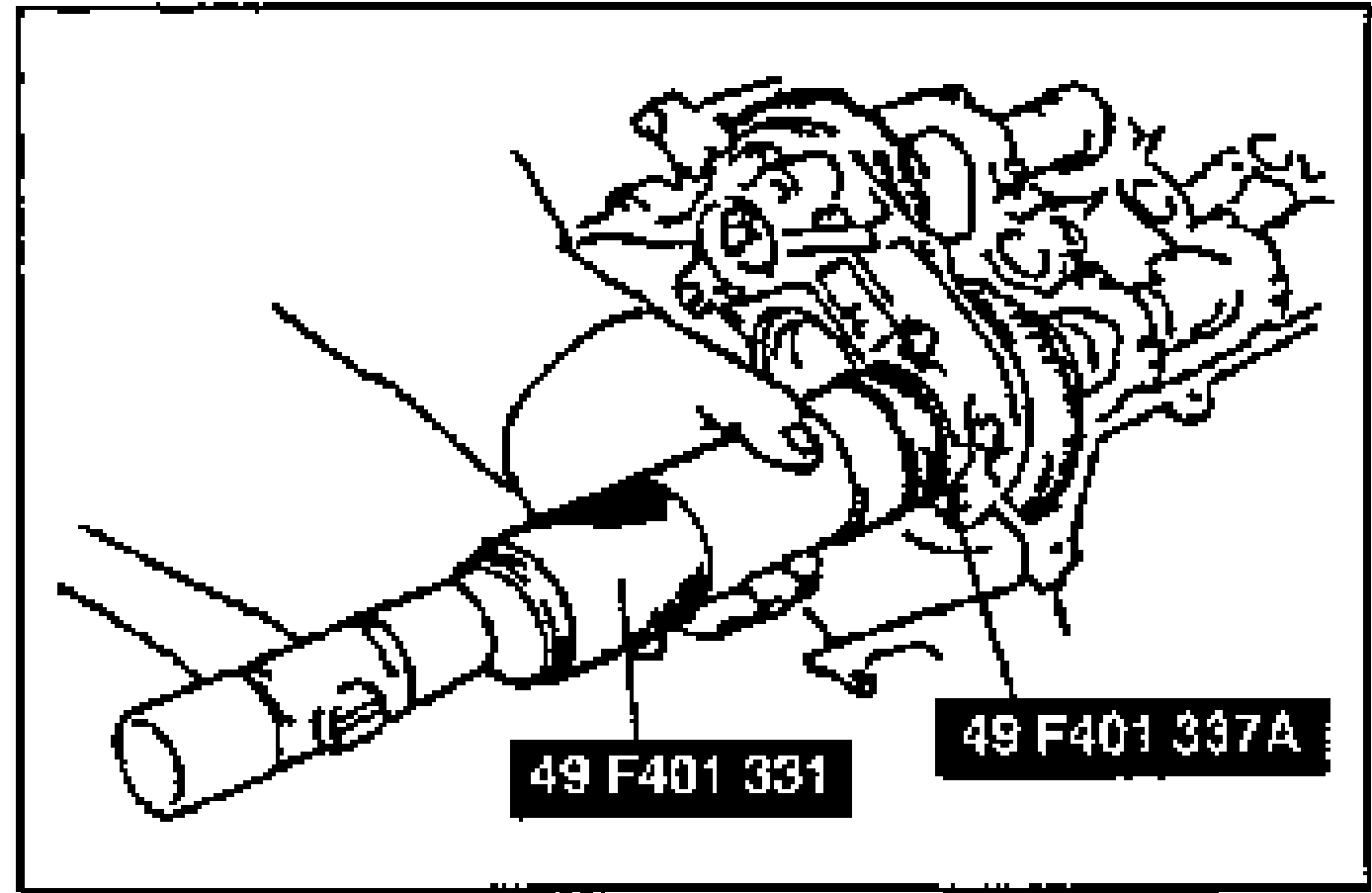 Tapping the new camshaft oil seal in evenly using SST 49 F401 331 and 49 F401 337A over the camshaft end.
