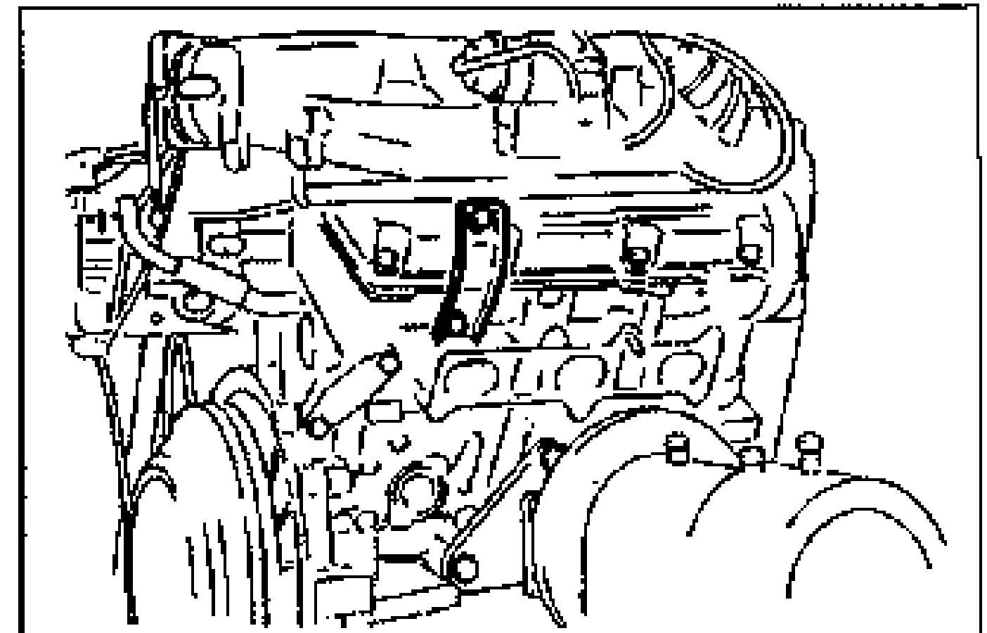 Engine view showing the intake manifold mounting area with new gaskets being installed and the intake manifold bracket location.