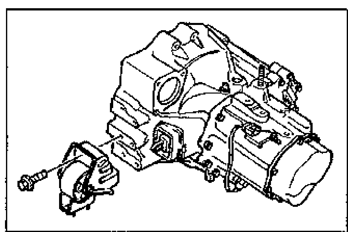 Transaxle housing with the No.2 engine mount rubber and bracket being installed, showing the mount and its bolt.