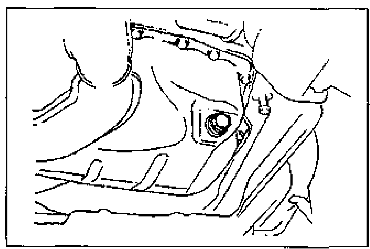 Underside view of the oil pan showing the oil pan drain plug location. Illustrates removing the drain plug and draining oil.
