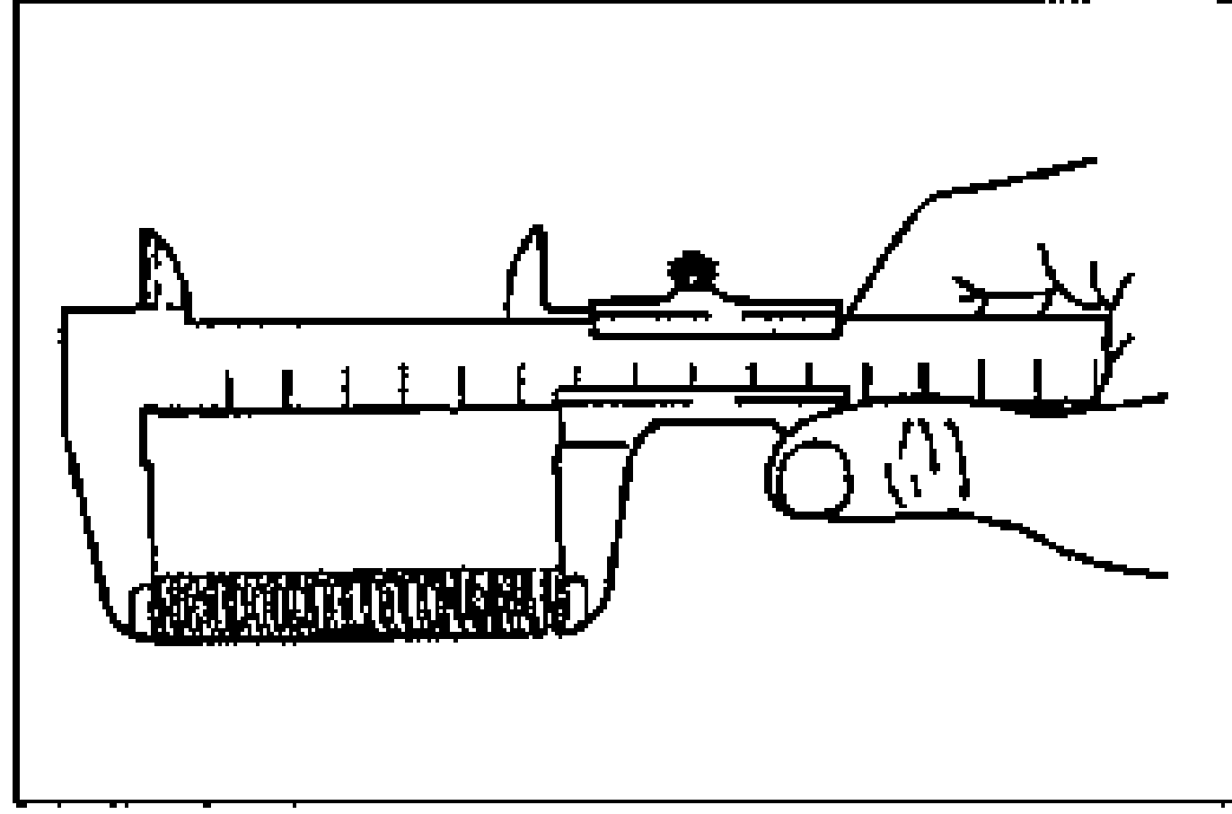 Measuring the pressure spring free length with a vernier caliper held in the hand.