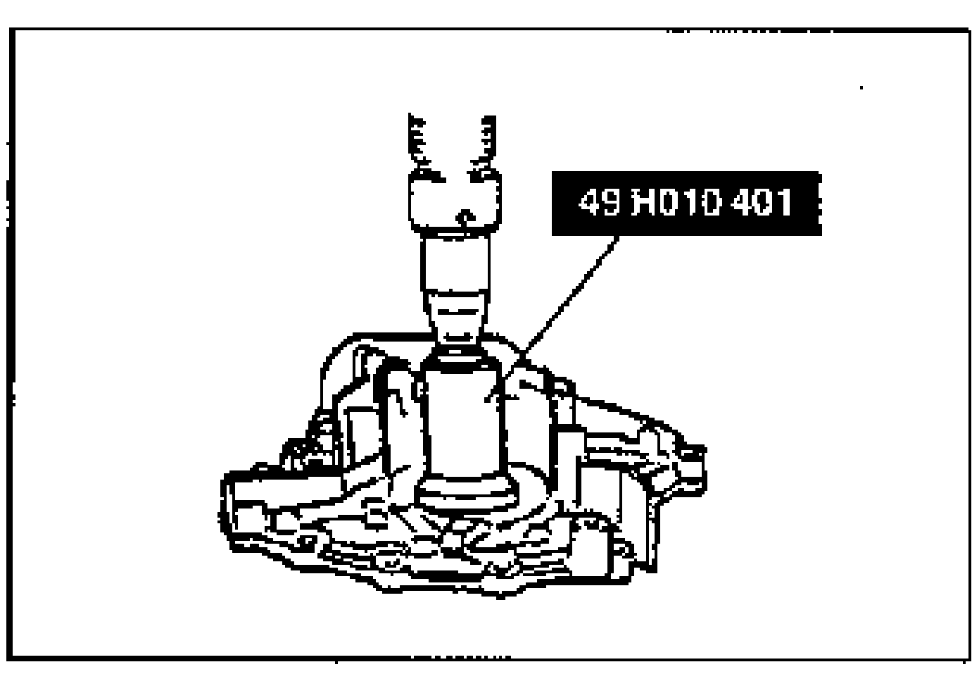 Pressing the new oil seal into the oil pump body using SST 49 H010 401; a leader line labels the tool.
