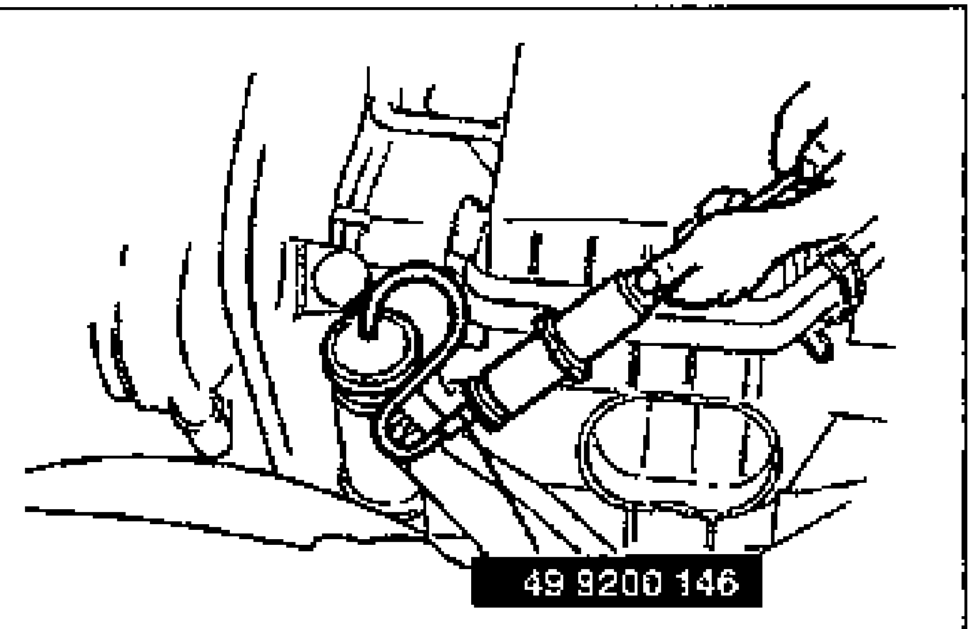 Radiator tester and SST 49 9200 146 connected to the radiator filler neck to pressurize the cooling system for a leakage test.