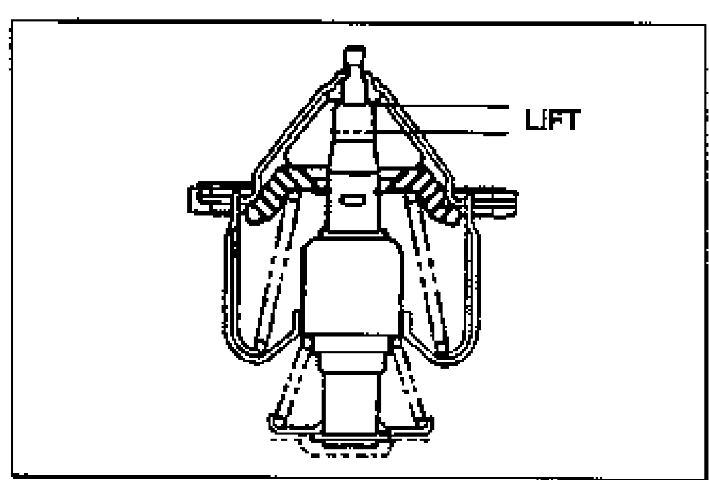 Cross-section illustration of the thermostat in the open position, with an arrow labeled 'LIFT' indicating the full-open lift travel of the valve.