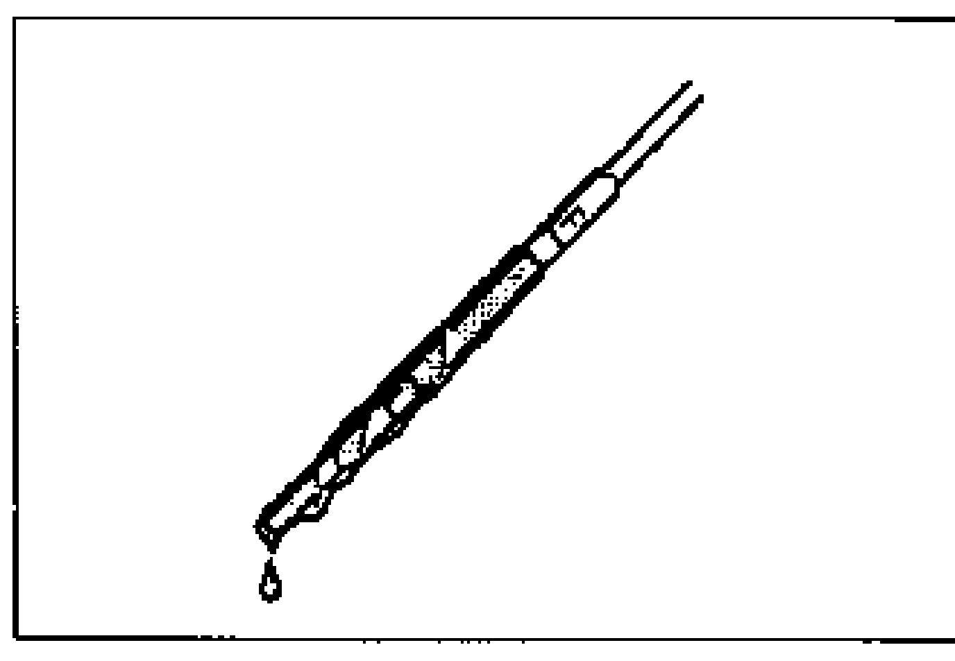Illustration of the engine oil dipstick being checked, with an oil drop forming at the tip. Illustrates checking engine oil level and condition.
