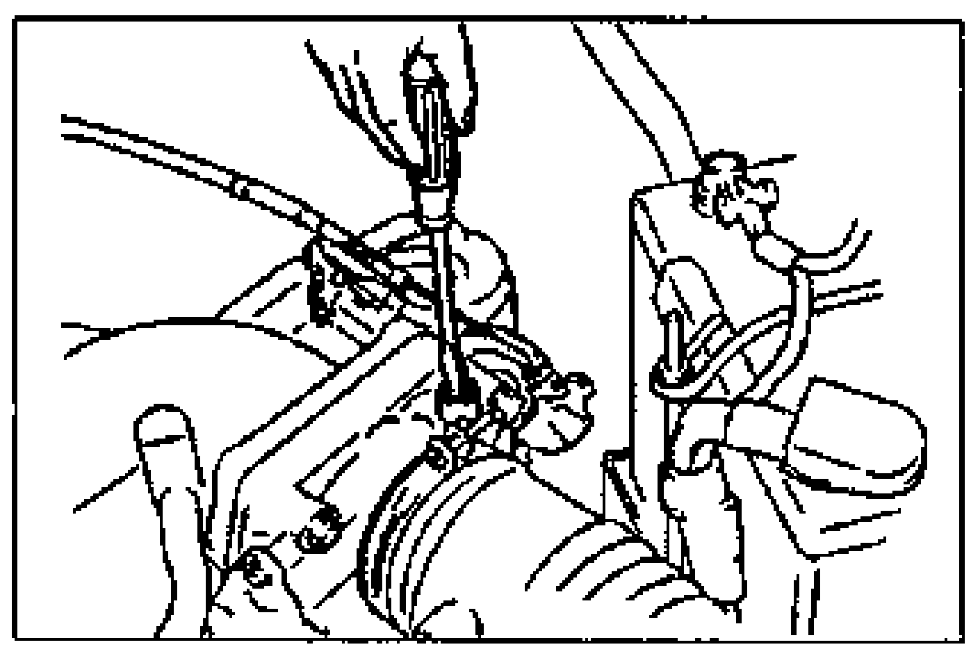 Illustration of the air adjusting screw being turned with a screwdriver to adjust idle speed, on the throttle body / intake.