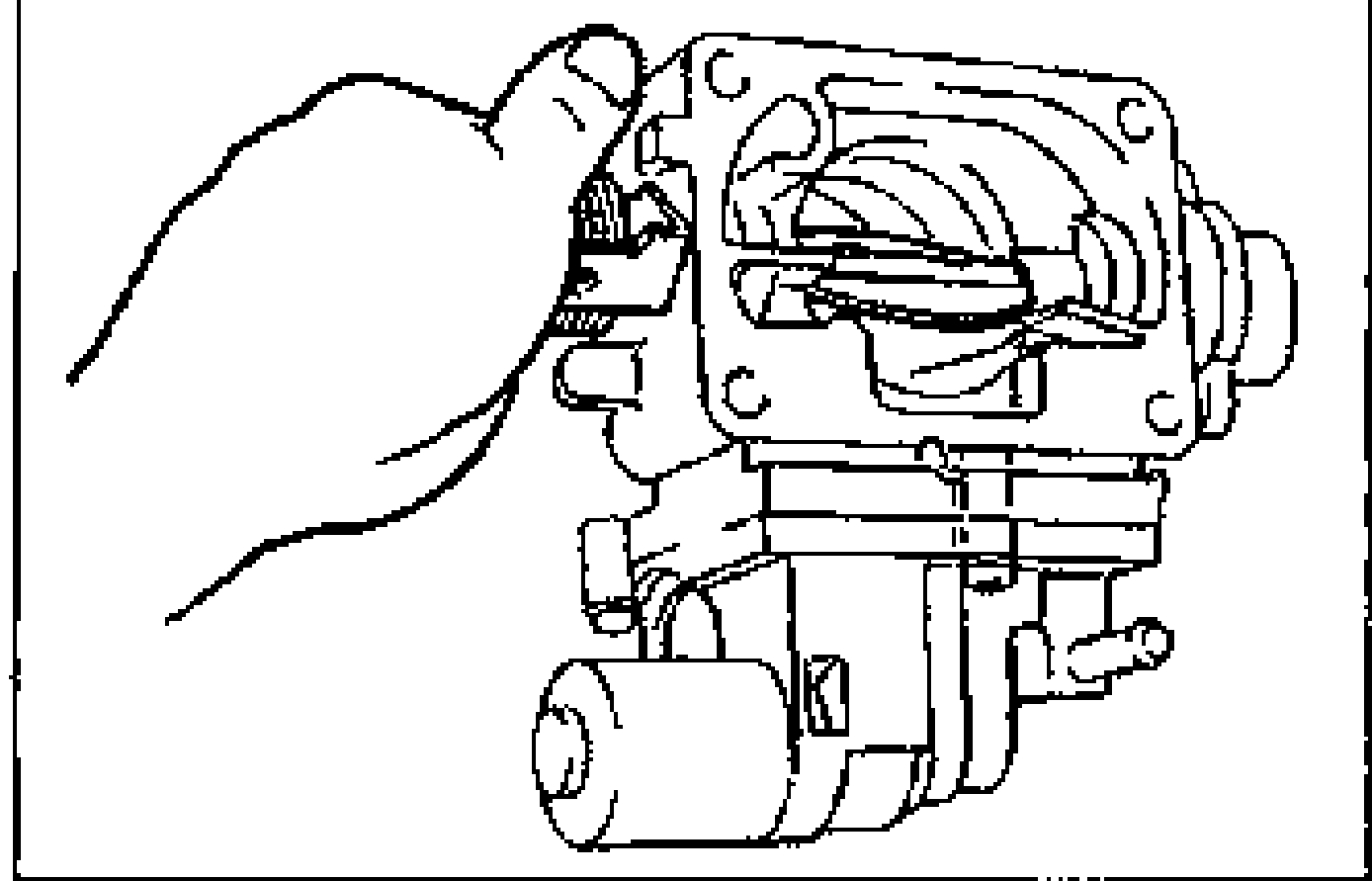 Hand holding/operating the throttle body, showing the throttle valve and lever for the smooth-movement inspection.