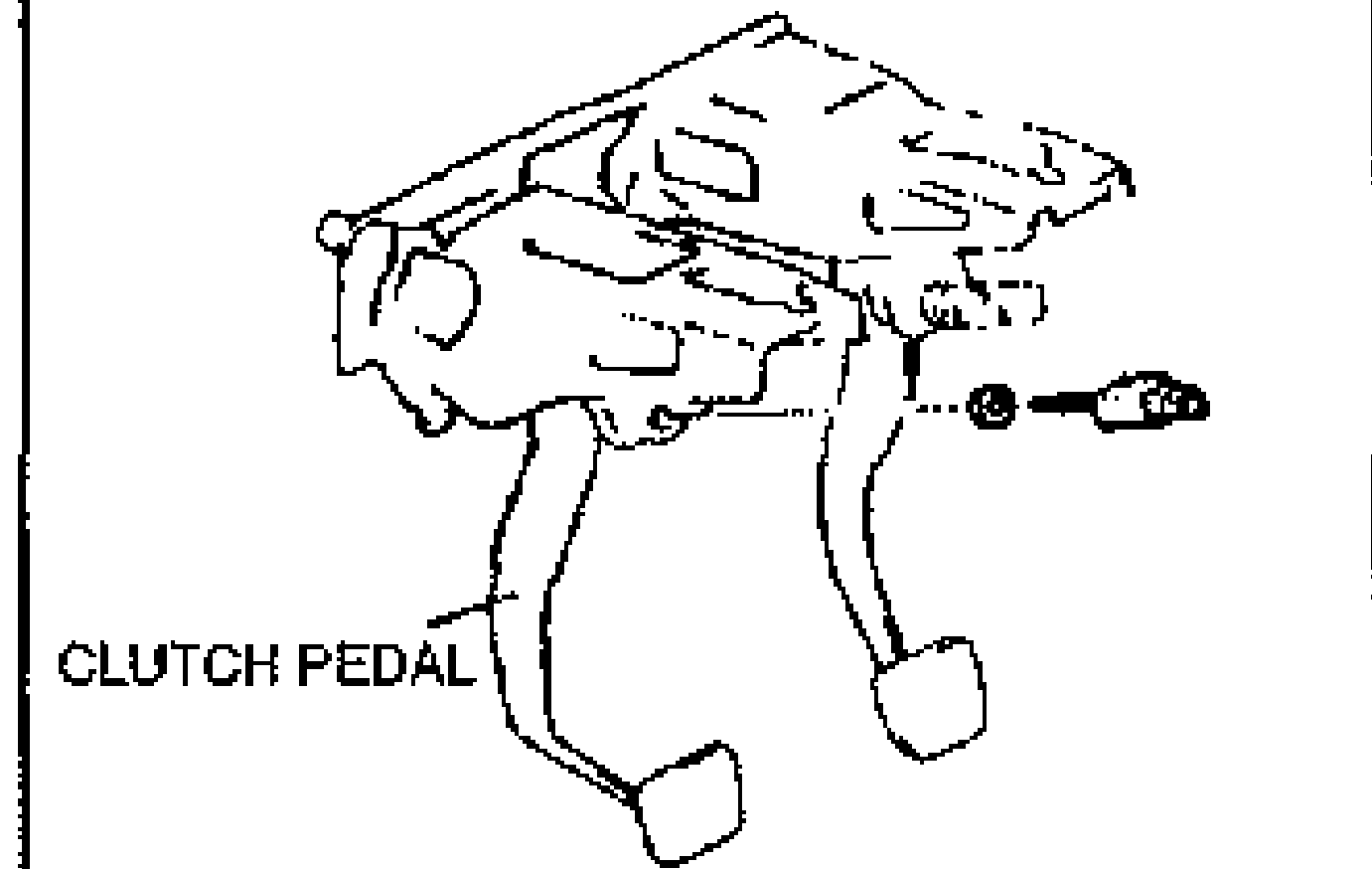 Clutch pedal assembly with the clutch switch removed/exploded, illustrating the replacement procedure.