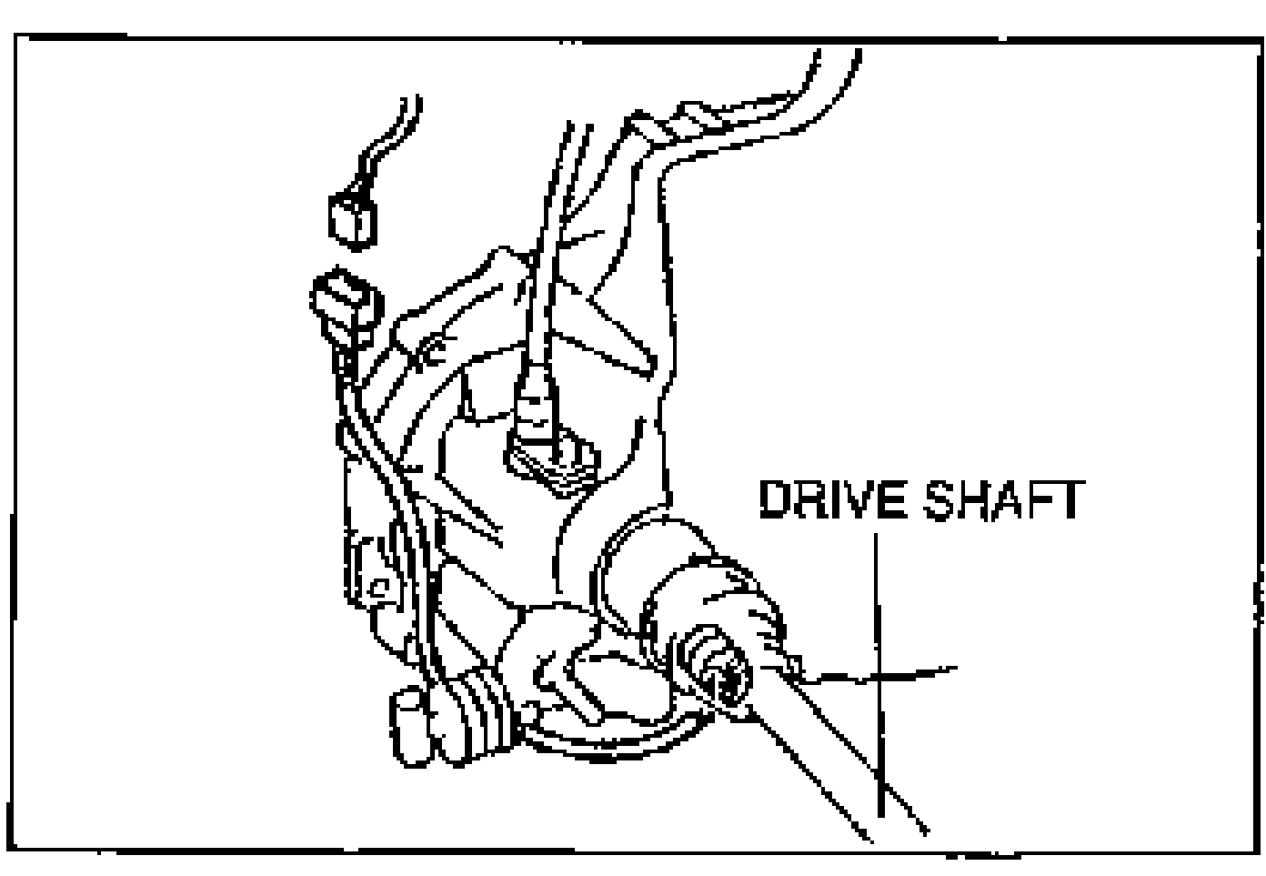 Neutral switch location on the transaxle with the bracket, illustrating the replacement procedure. Drive shaft labeled.