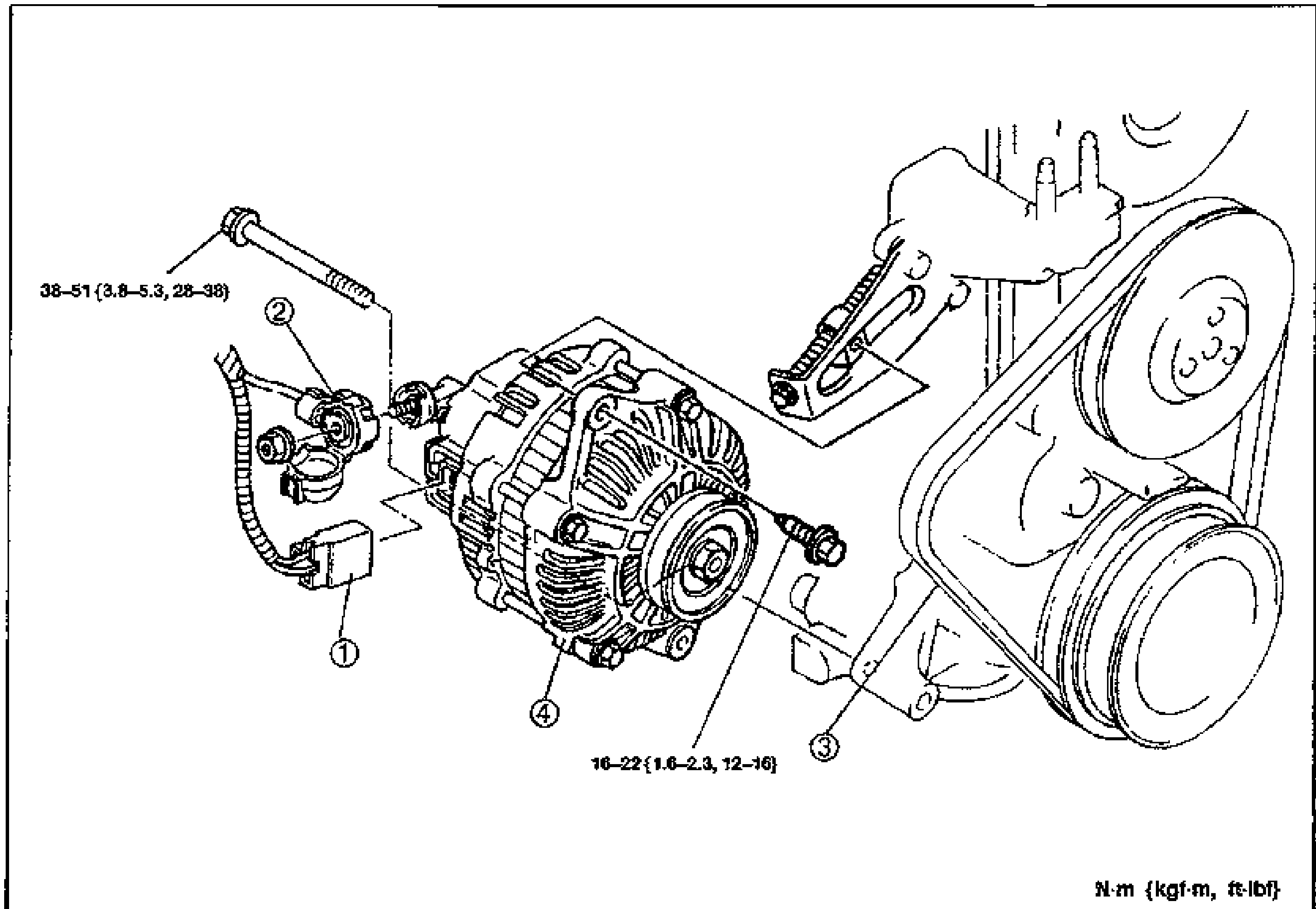 CHARGING SYSTEM - GENERATOR Removal / Installation (B6 DOHC)