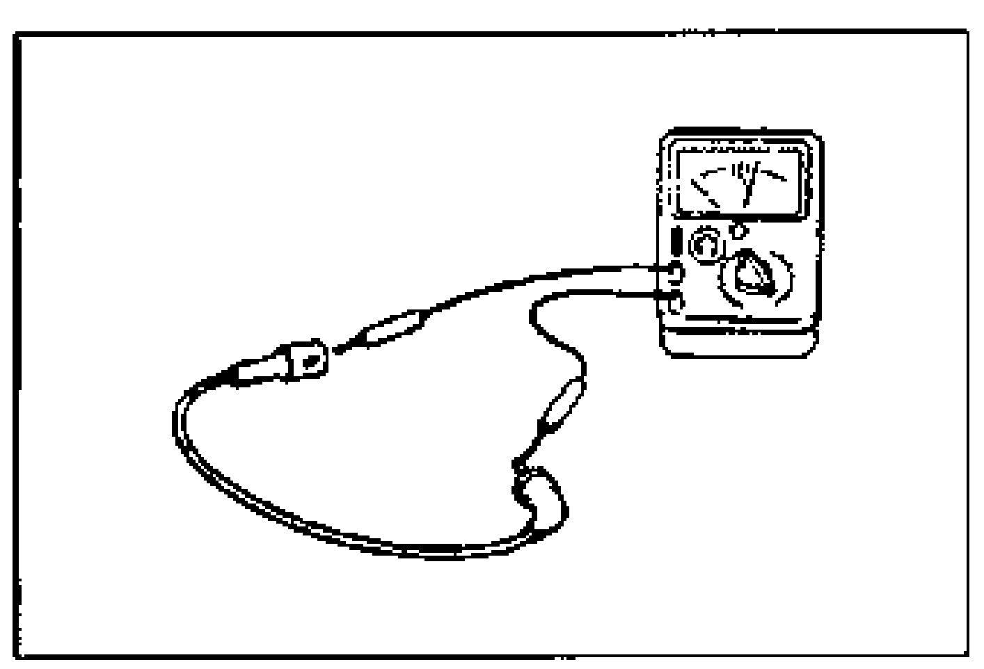 Ohmmeter (analog multimeter) connected via test leads to a high-tension lead to measure its resistance.