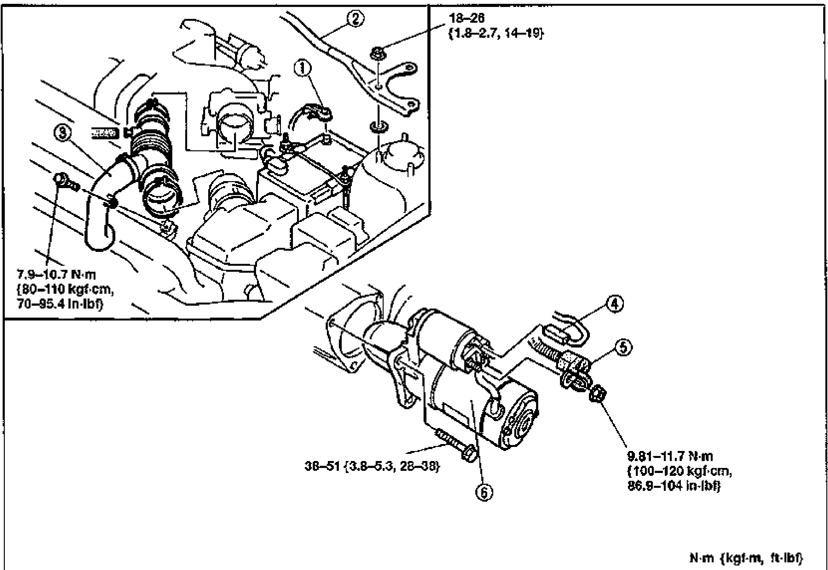 STARTING SYSTEM — STARTER Removal / Installation (K8 DOHC MTX)
