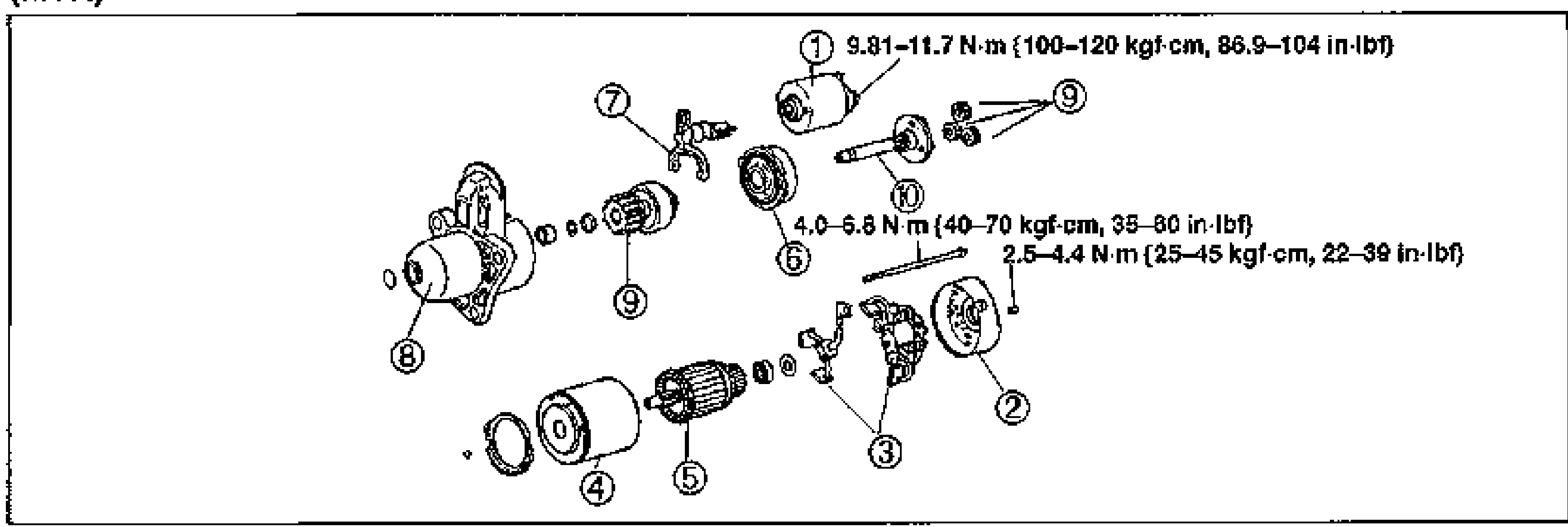 STARTING SYSTEM — STARTER Adjustment of pinion gap, No load test, Disassembly / Assembly