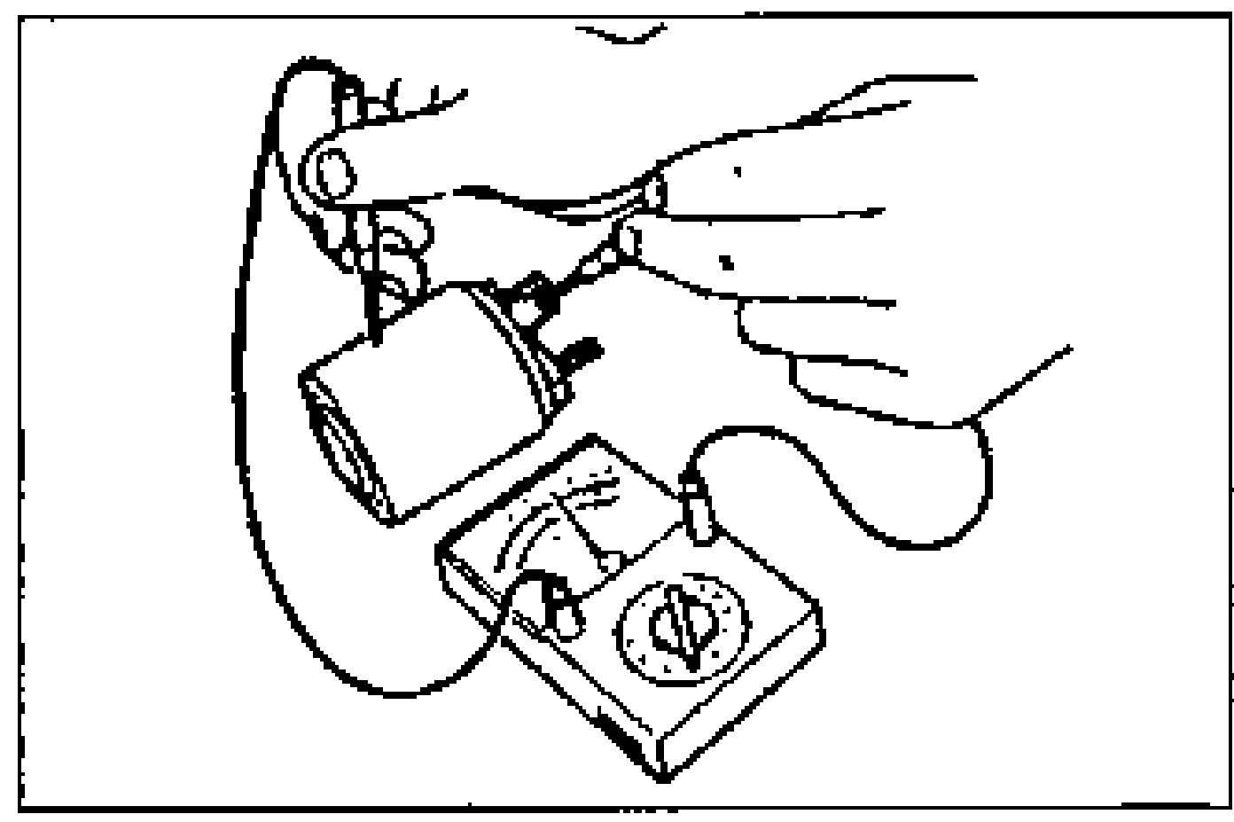 Hand using an ohmmeter to check continuity between terminal S and the magnetic switch body.