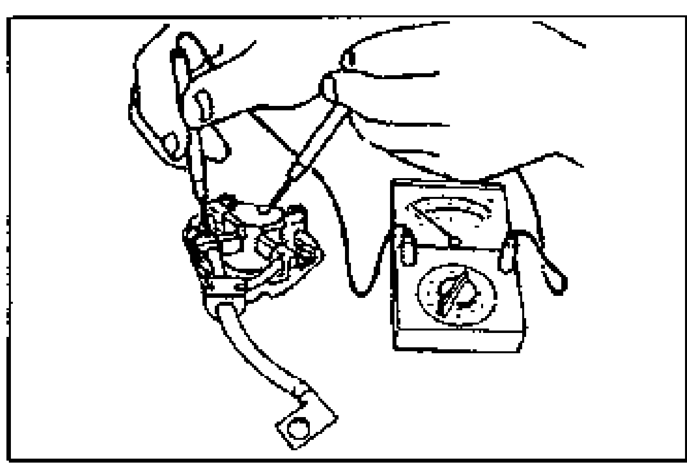 Hand using an ohmmeter to check continuity between each insulated brush and the brush holder plate.