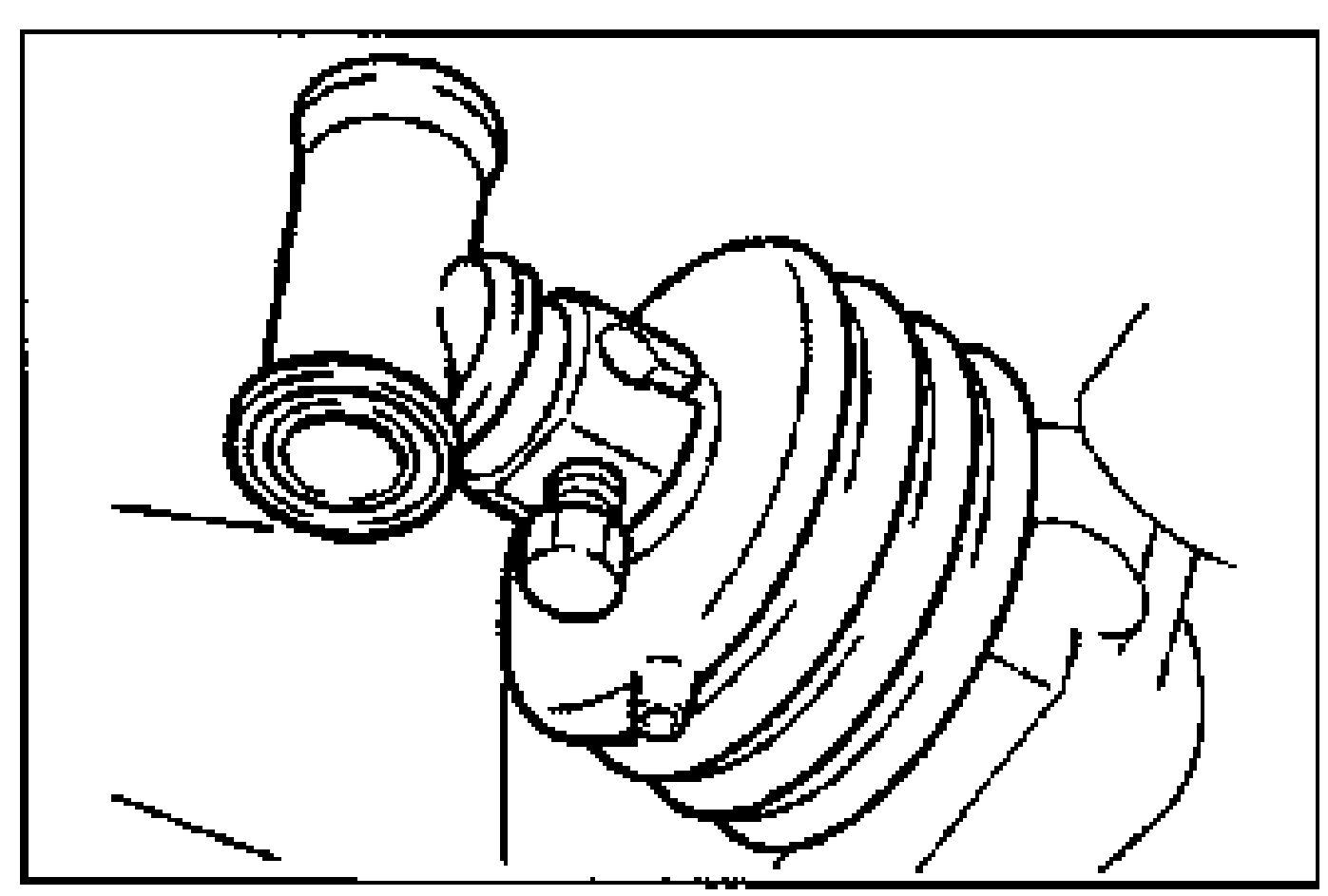 Detail of the change rod assembly showing the joint and boot to be removed from the change rod.