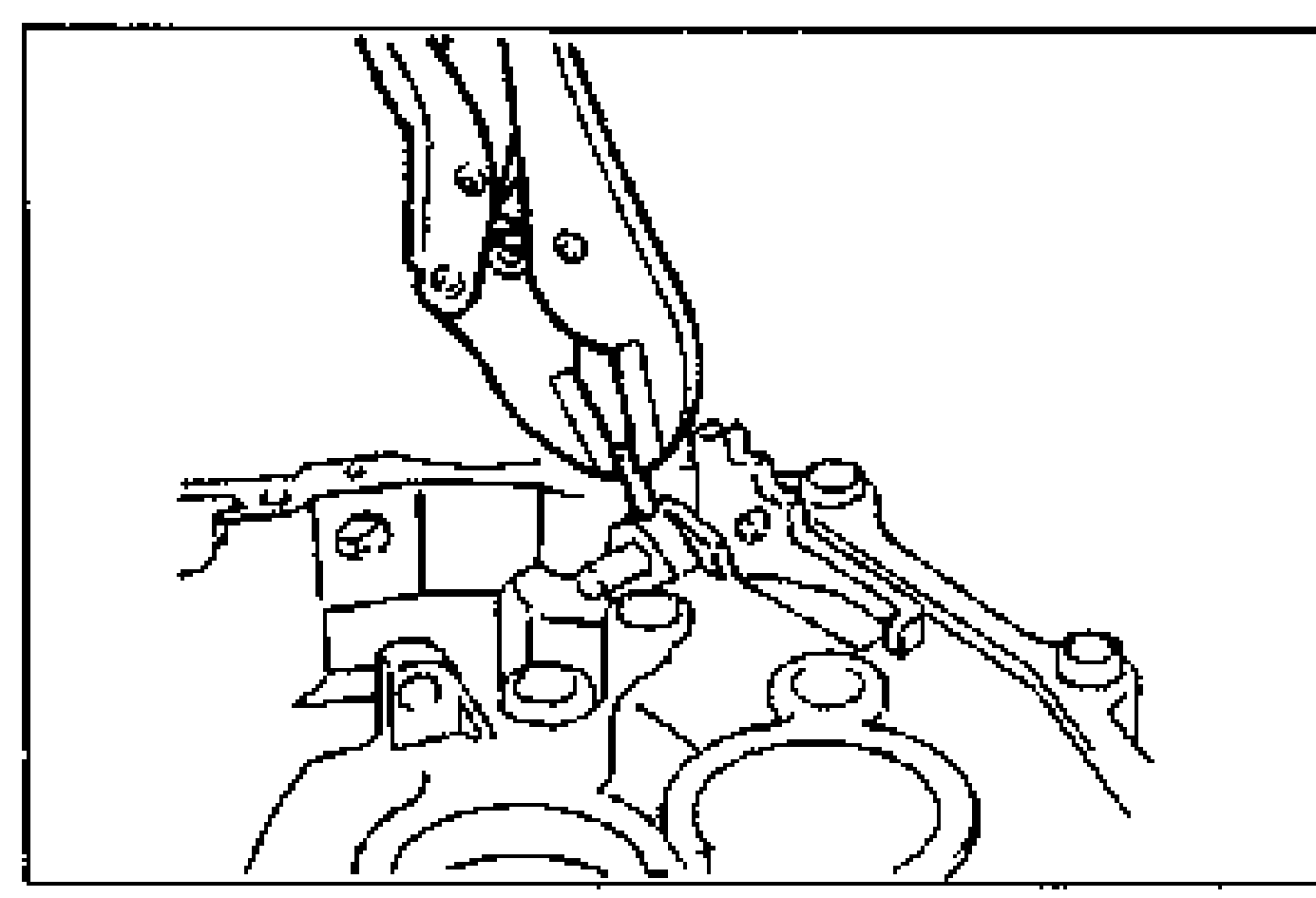 Illustration of removing the reverse lever shaft roll pin from the transaxle case using pliers.