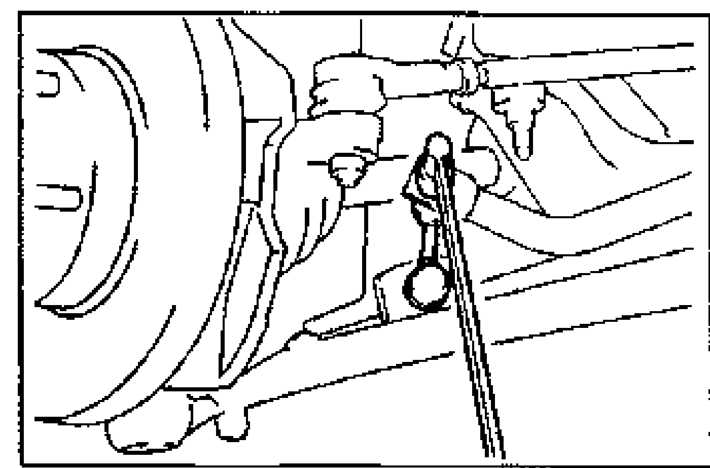 Drawing of the stabilizer control link being installed between the stabilizer bar and the lower arm/strut area.