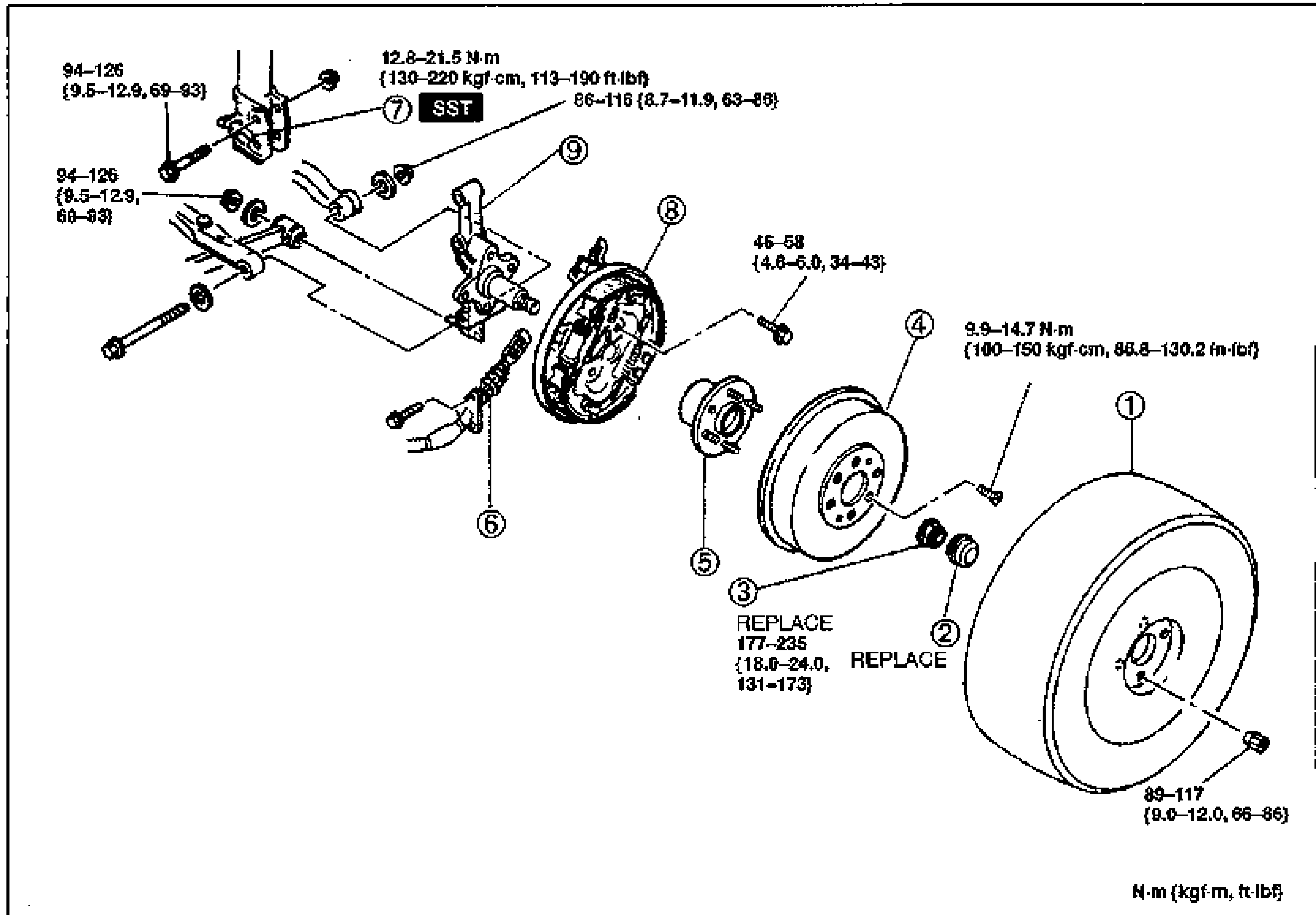 REAR AXLE — Removal / Inspection / Installation