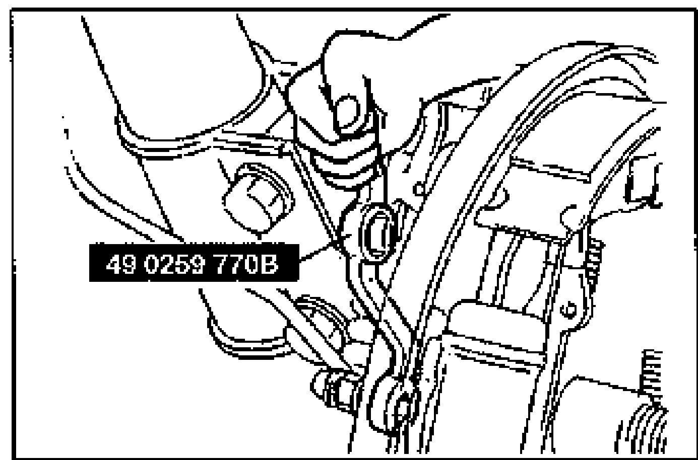 Hand using SST 49 0259 770B (flare-nut wrench) to disconnect the brake pipe at the rear brake assembly.