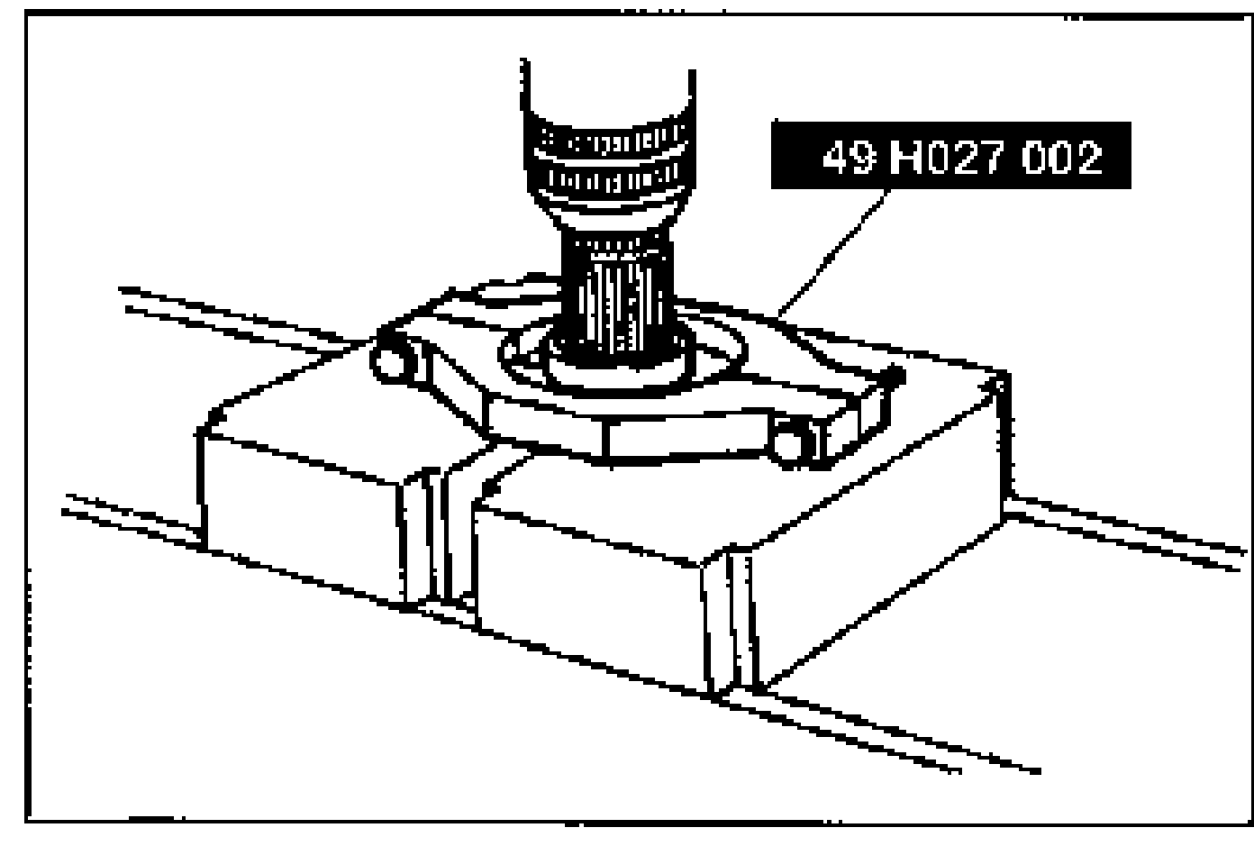 While holding the shaft, pressing out the bearing inner race using the SST 49 H027 002.