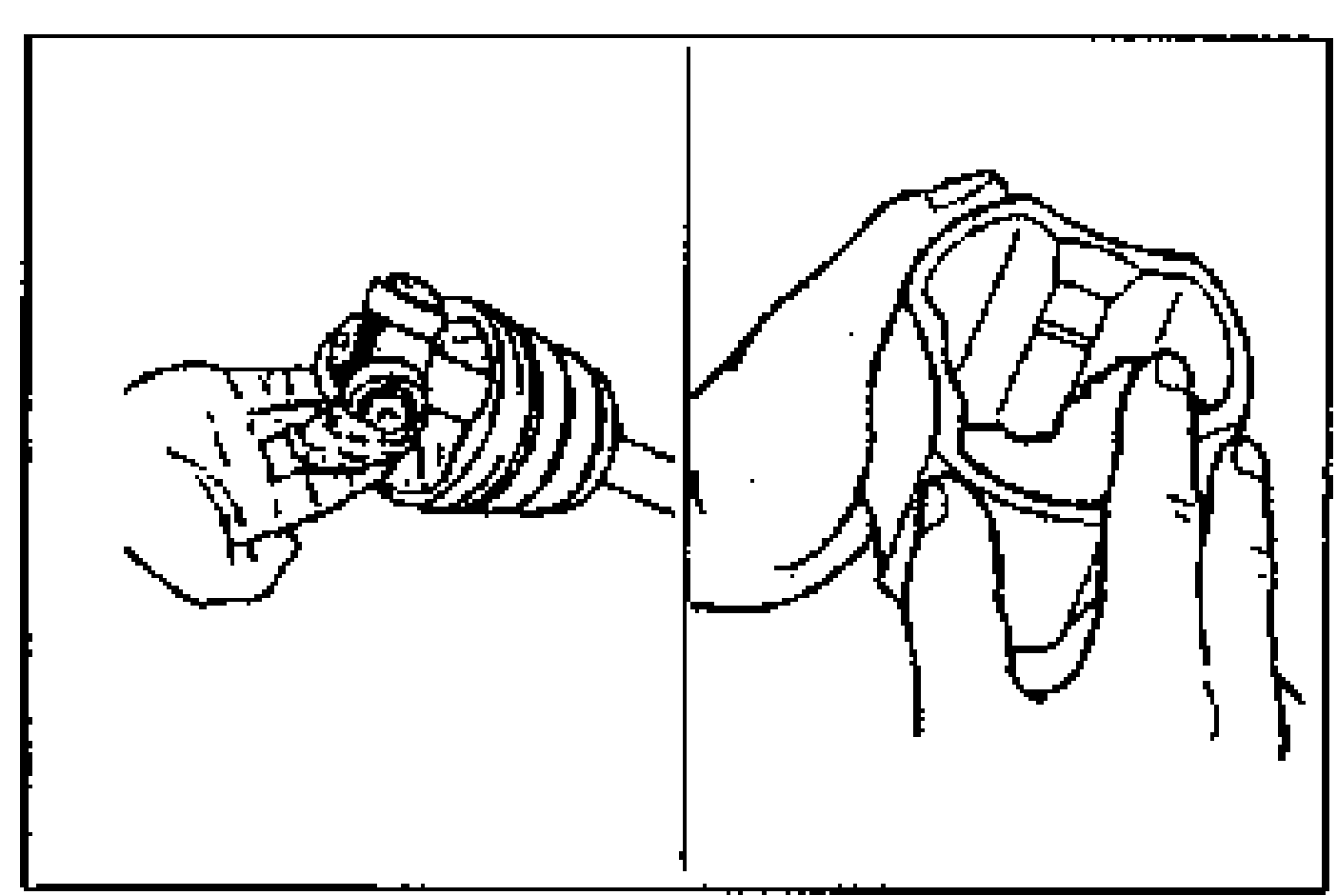 Two line drawings: filling the outer ring and boot (transaxle side) with the specified grease (left) and packing grease by hand (right).