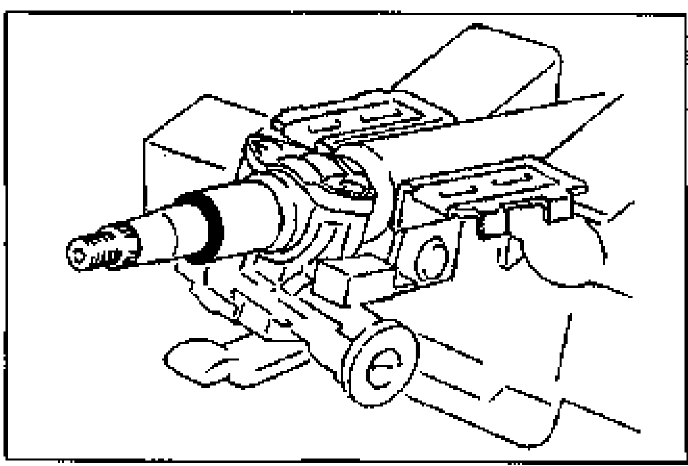 Line drawing of the steering shaft assembly / column bushing area, showing the upper shaft with a black bushing band, used to illustrate column bushing wear inspection.