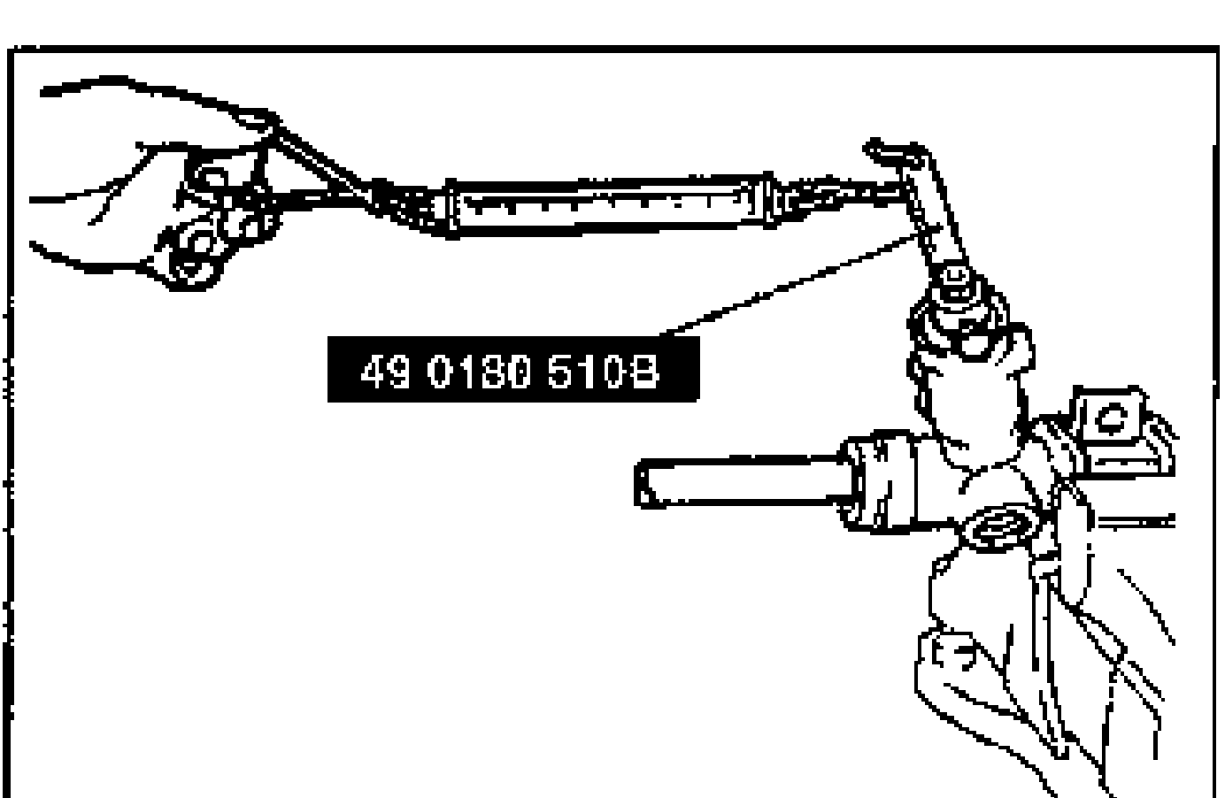 Measuring the pinion starting torque using SST 49 0180 510B and a pull scale.