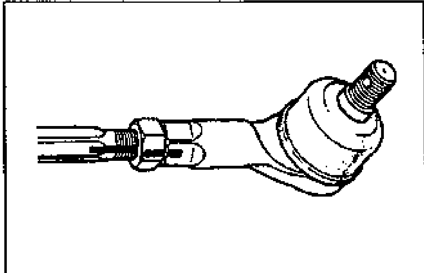 Tie-rod end being aligned with the marks made before disassembly before tightening the nut.