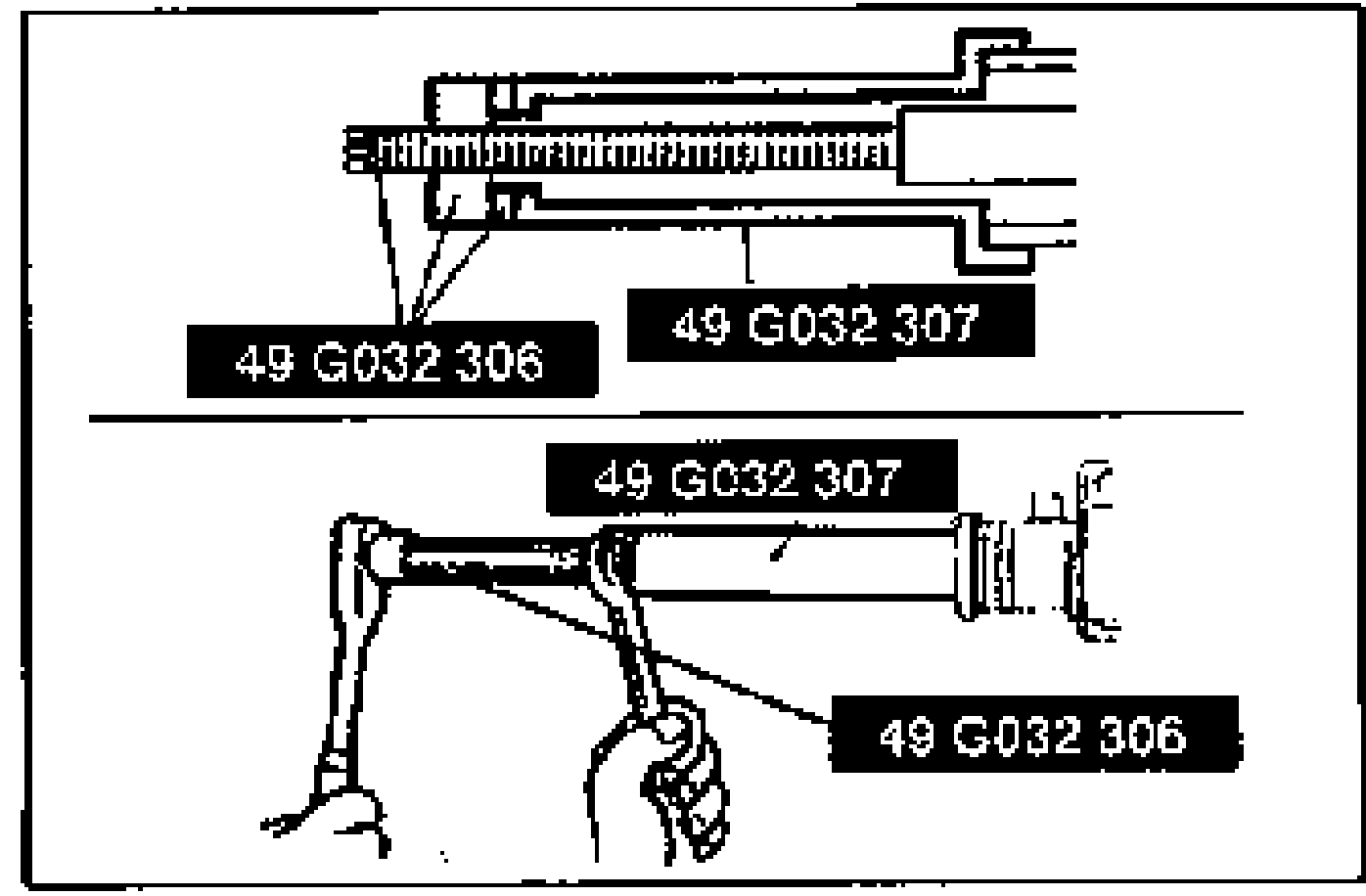 Two views of SSTs installed to the threaded part of the rack at the tube side to remove the oil seal by pulling out the rack.
