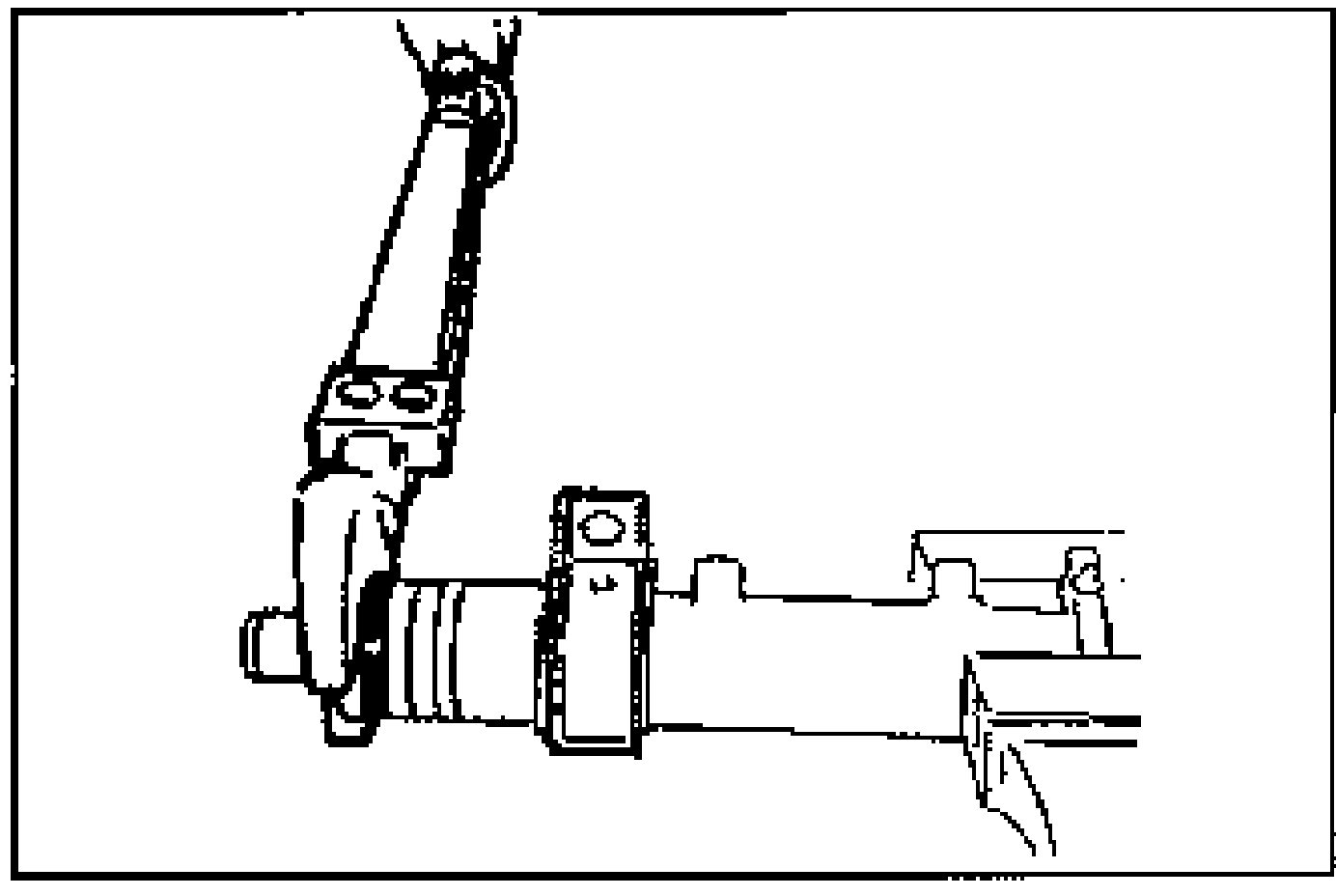 Line drawing of installing the rack bushing assembly into the rack housing.
