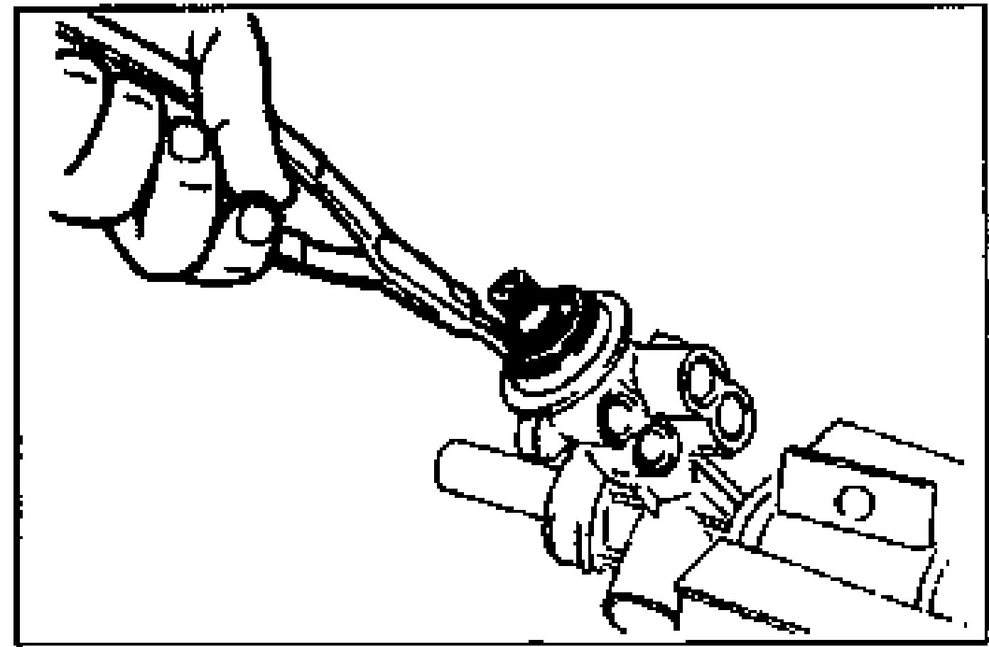 Line drawing of installing the new snap ring with snap-ring pliers into the ring groove of the housing.