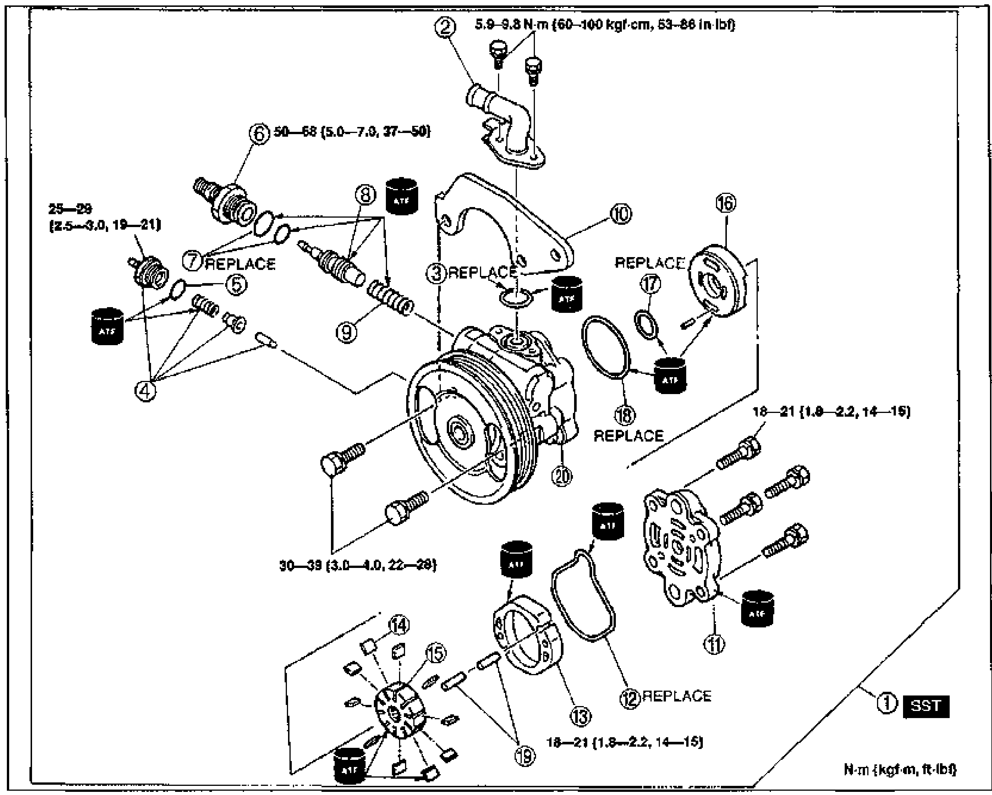 Engine Speed Sensing Power Steering — Oil Pump Disassembly / Inspection / Assembly (B6 DOHC)