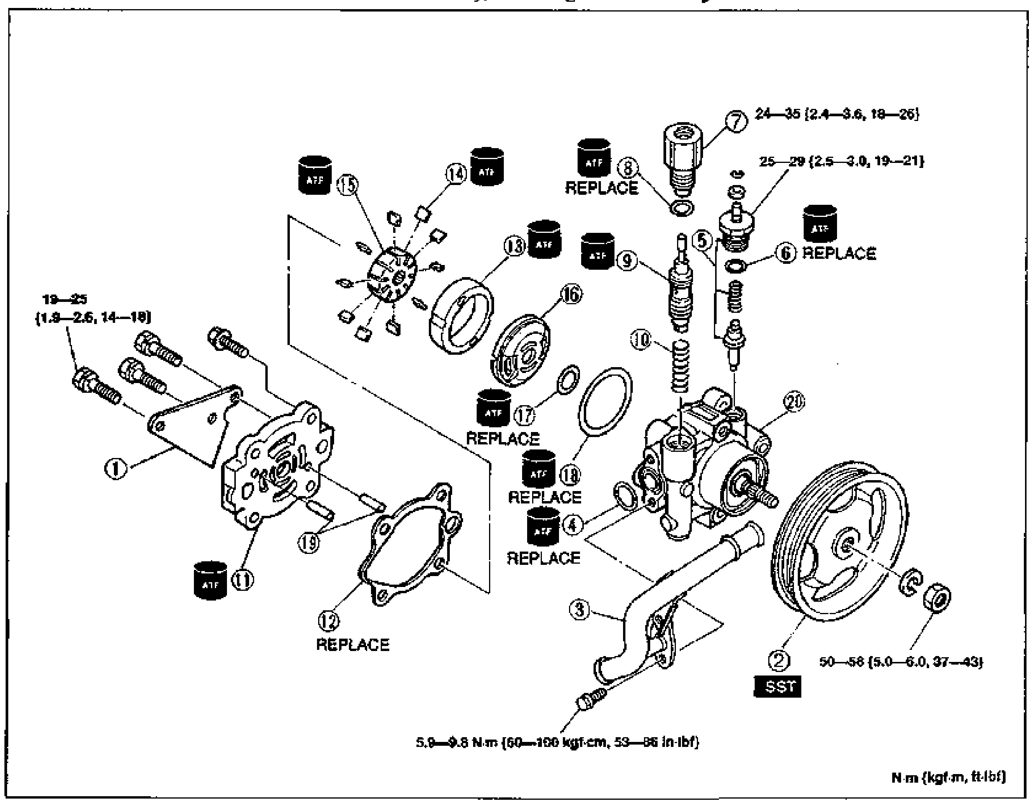 Engine Speed Sensing Power Steering — Oil Pump Disassembly / Inspection / Assembly (K8 DOHC)