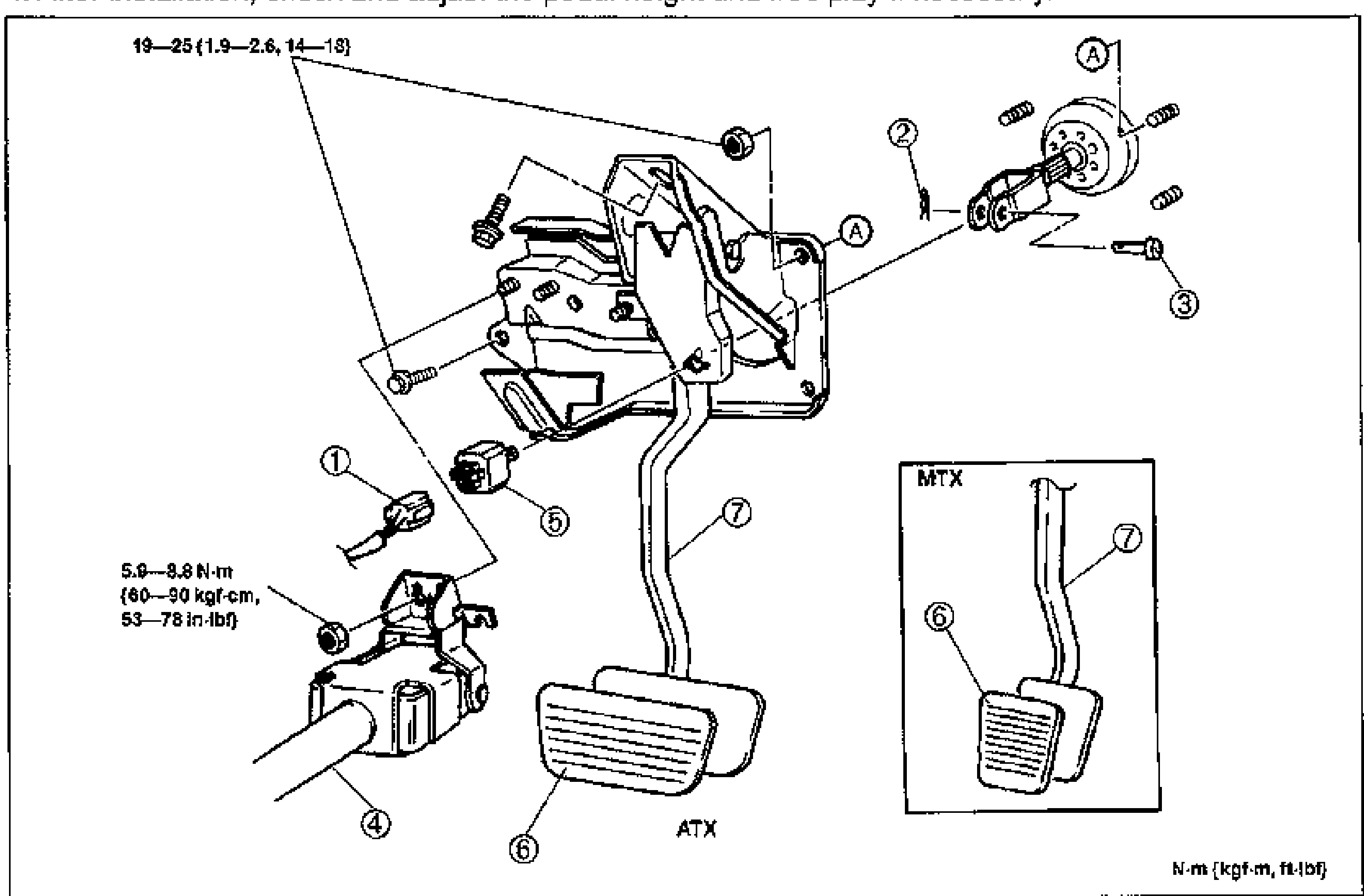 CONVENTIONAL BRAKE SYSTEM - Brake Pedal Removal / Inspection / Installation