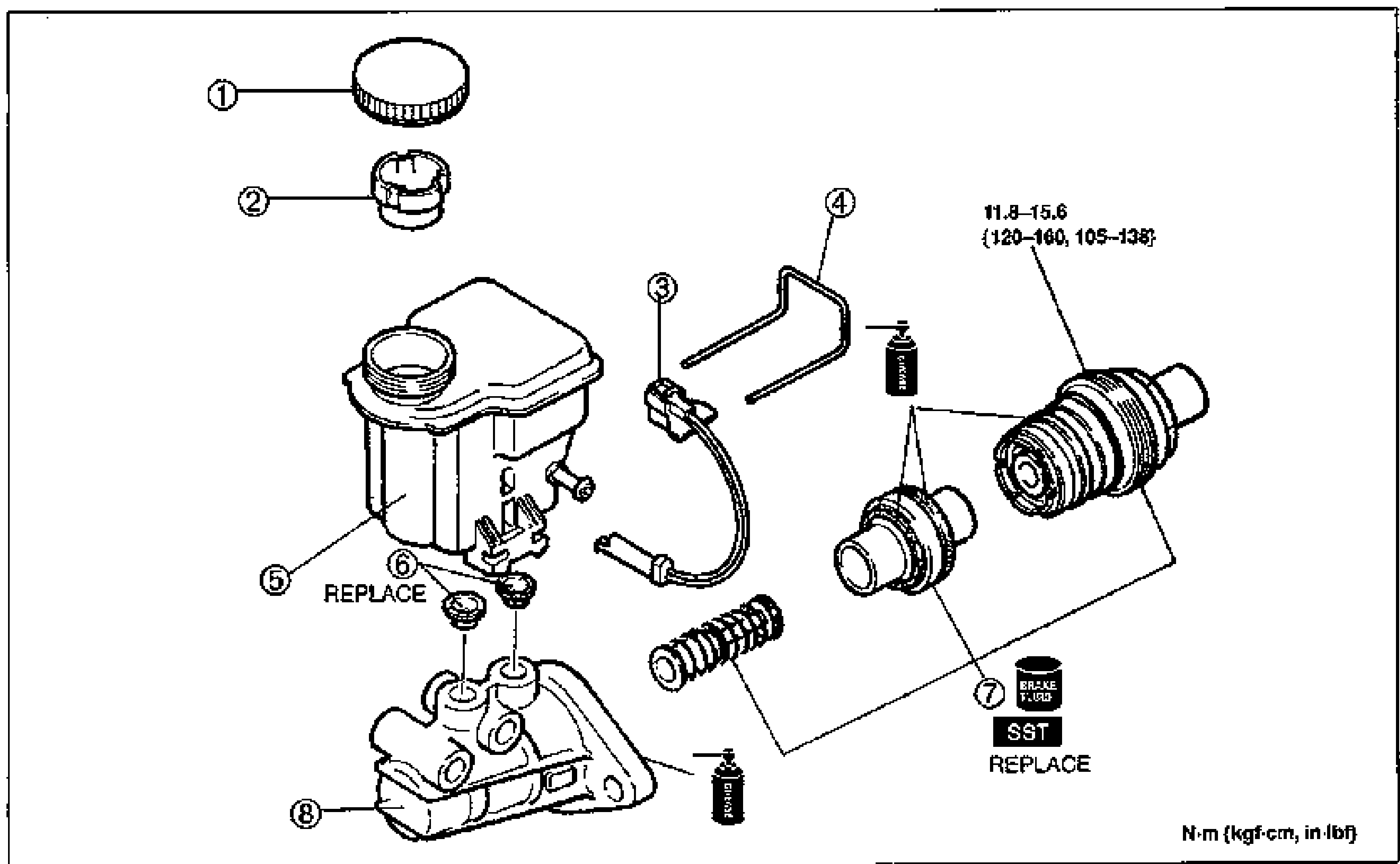 CONVENTIONAL BRAKE SYSTEM - MASTER CYLINDER (K8 DOHC) Disassembly / Assembly / Inspection