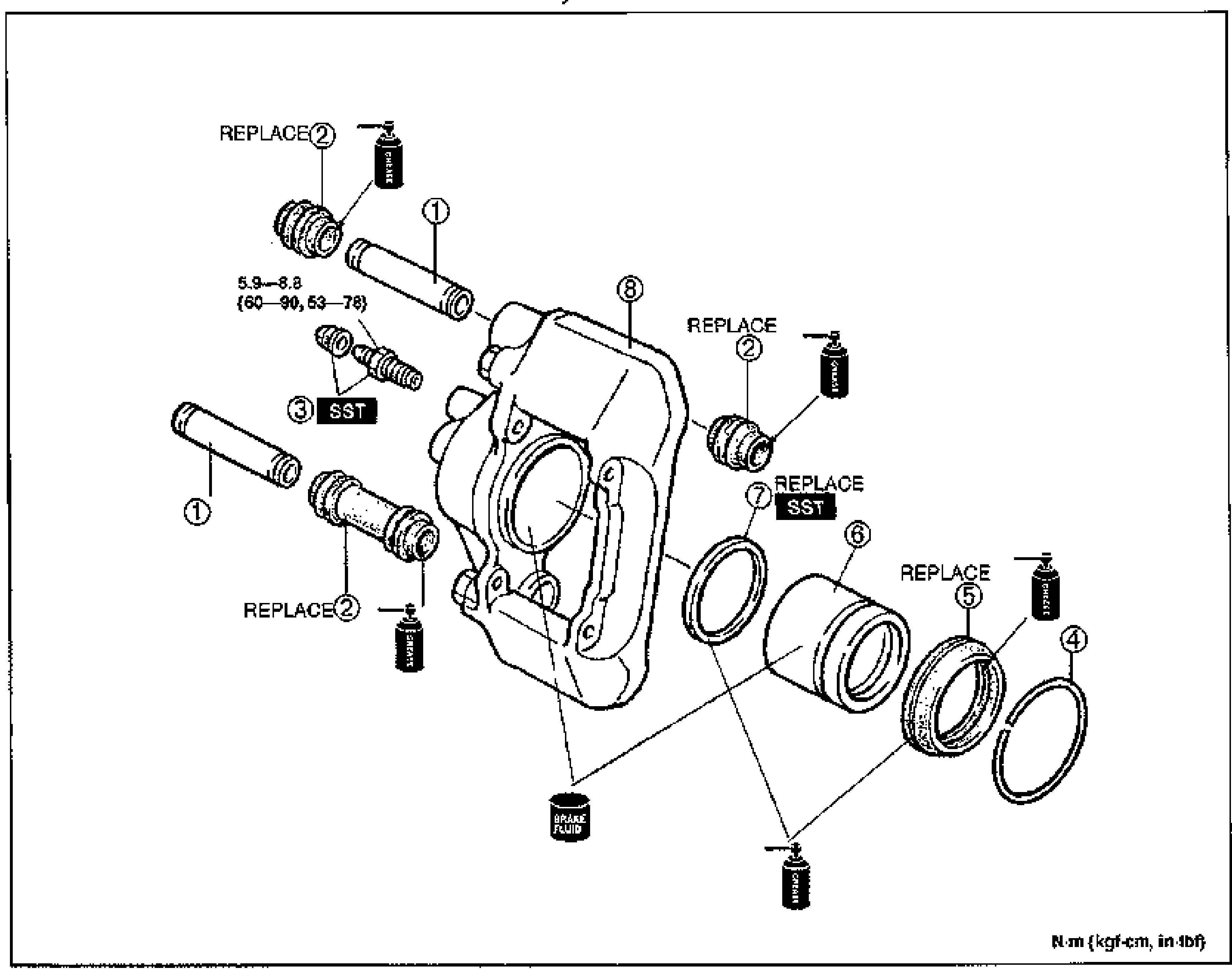 Conventional Brake System — Caliper Disassembly / Inspection / Assembly