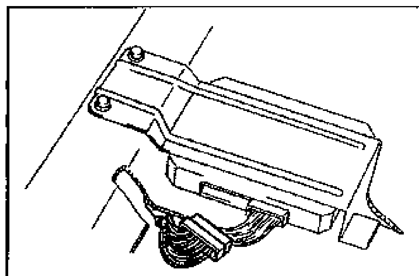 Illustration of the ABS control module mounting bracket and its wiring harness/connector in the vehicle, used when checking the ABS warning light harness.