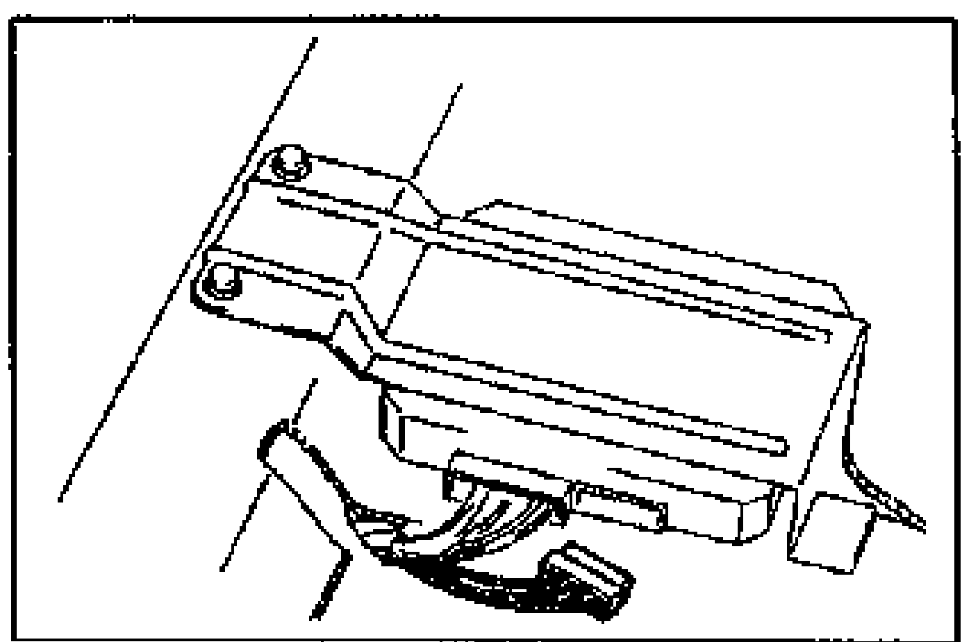 Illustration of the ABS control module mounting bracket and its wiring harness/connector in the vehicle, used when checking the brake switch harness at the ABS control module.